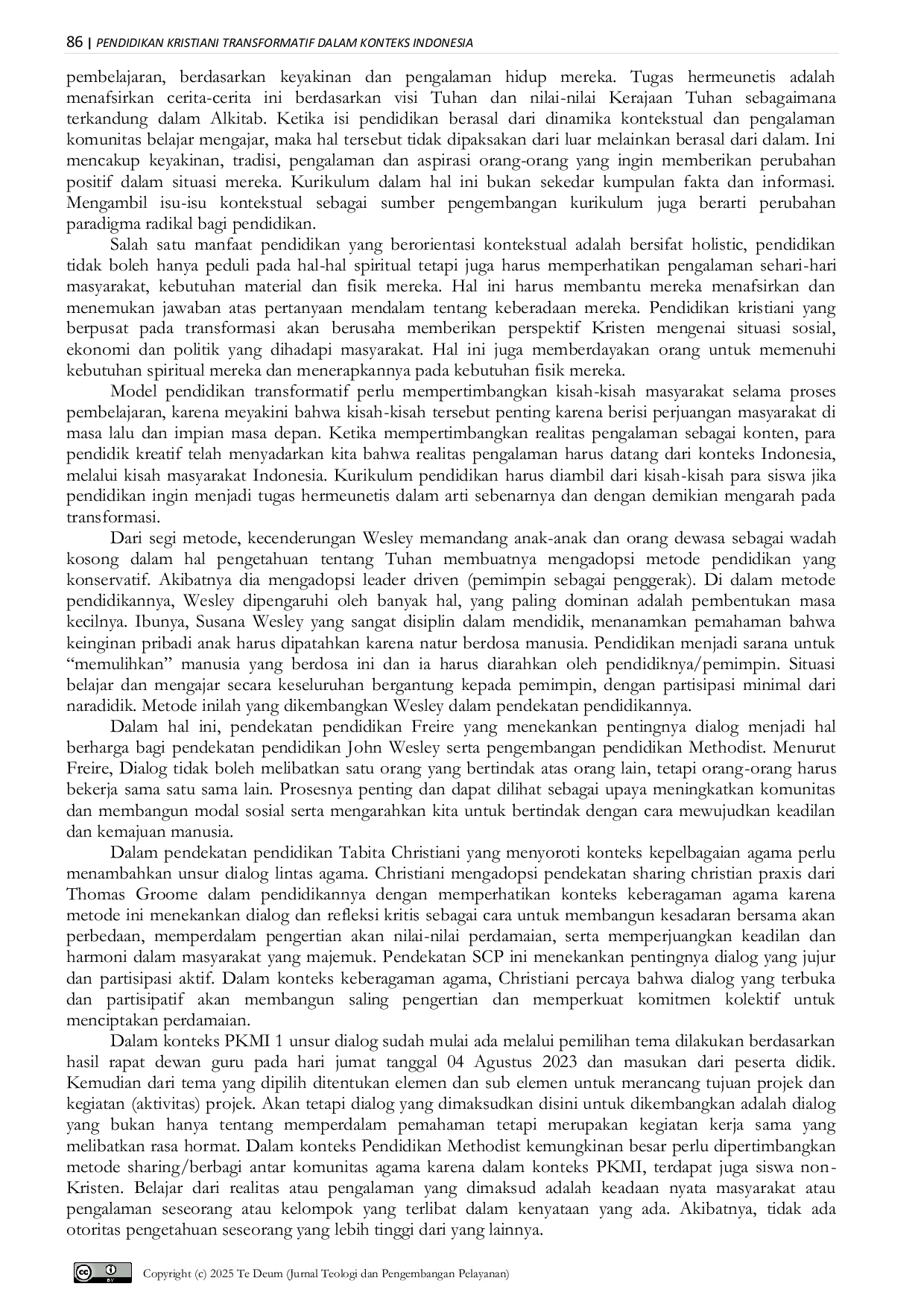 JURIS Pendidikan Kristiani Transformatif dalam Konteks Indonesia