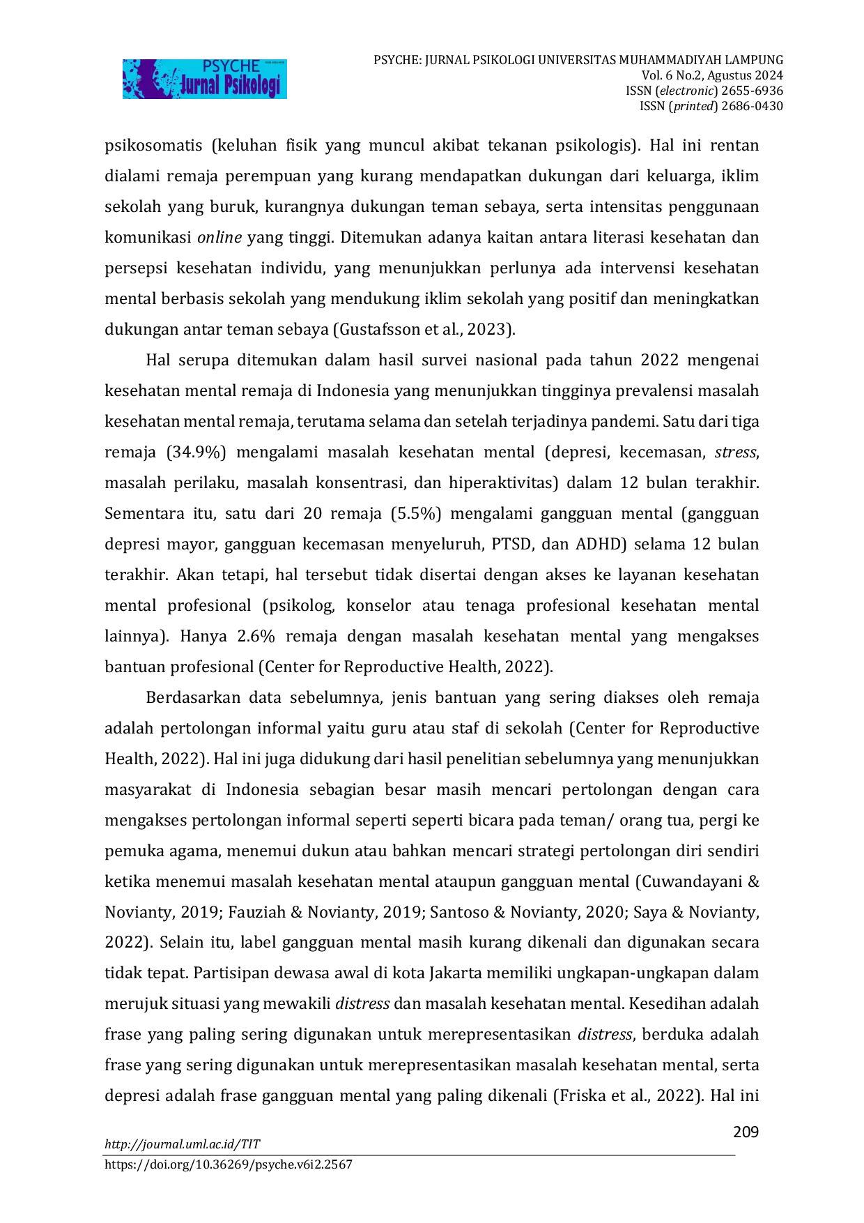 JURIS Penerapan Modul Literasi Dasar Kesehatan Mental Remaja