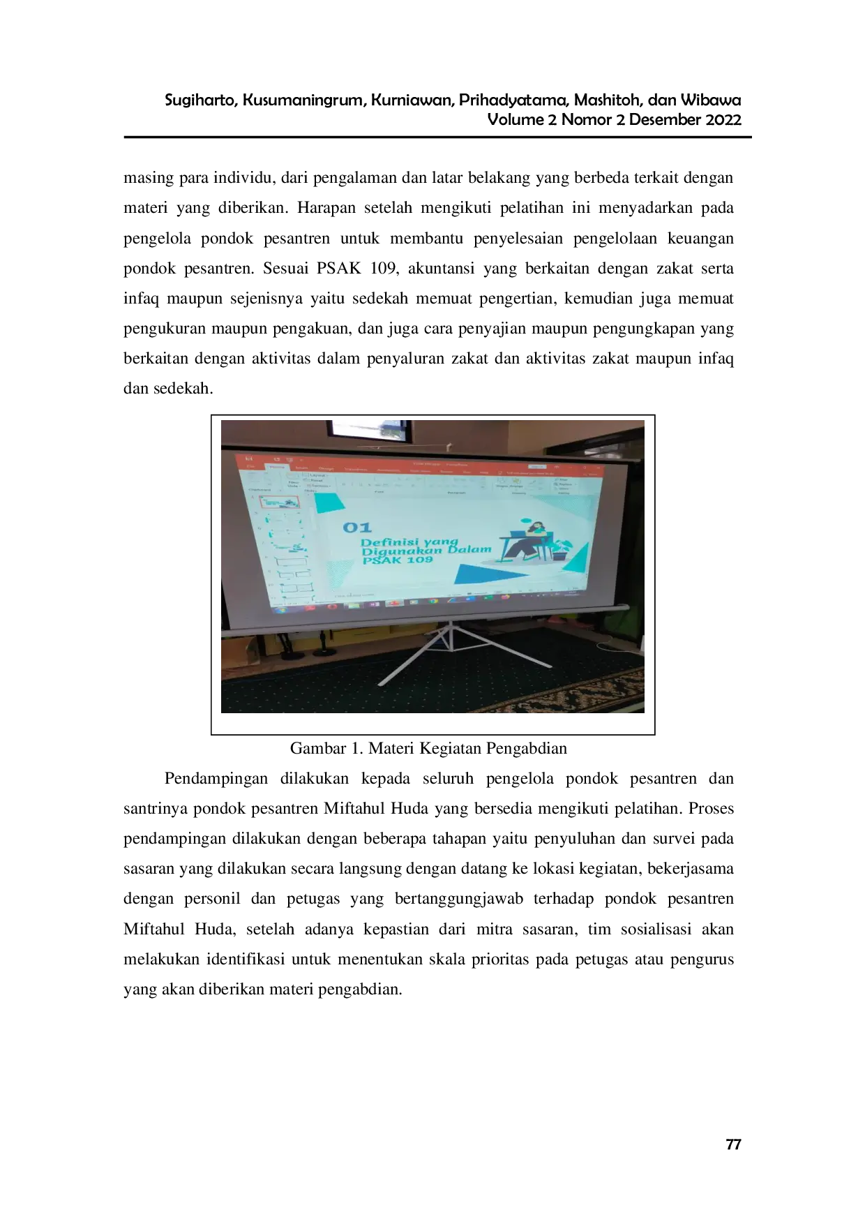 JURIS Pelatihan Penyusunan Laporan Keuangan Pondok Pesantren Miftahul Huda Desa Doho Kecamatan Dolopo Kabupaten Madiun