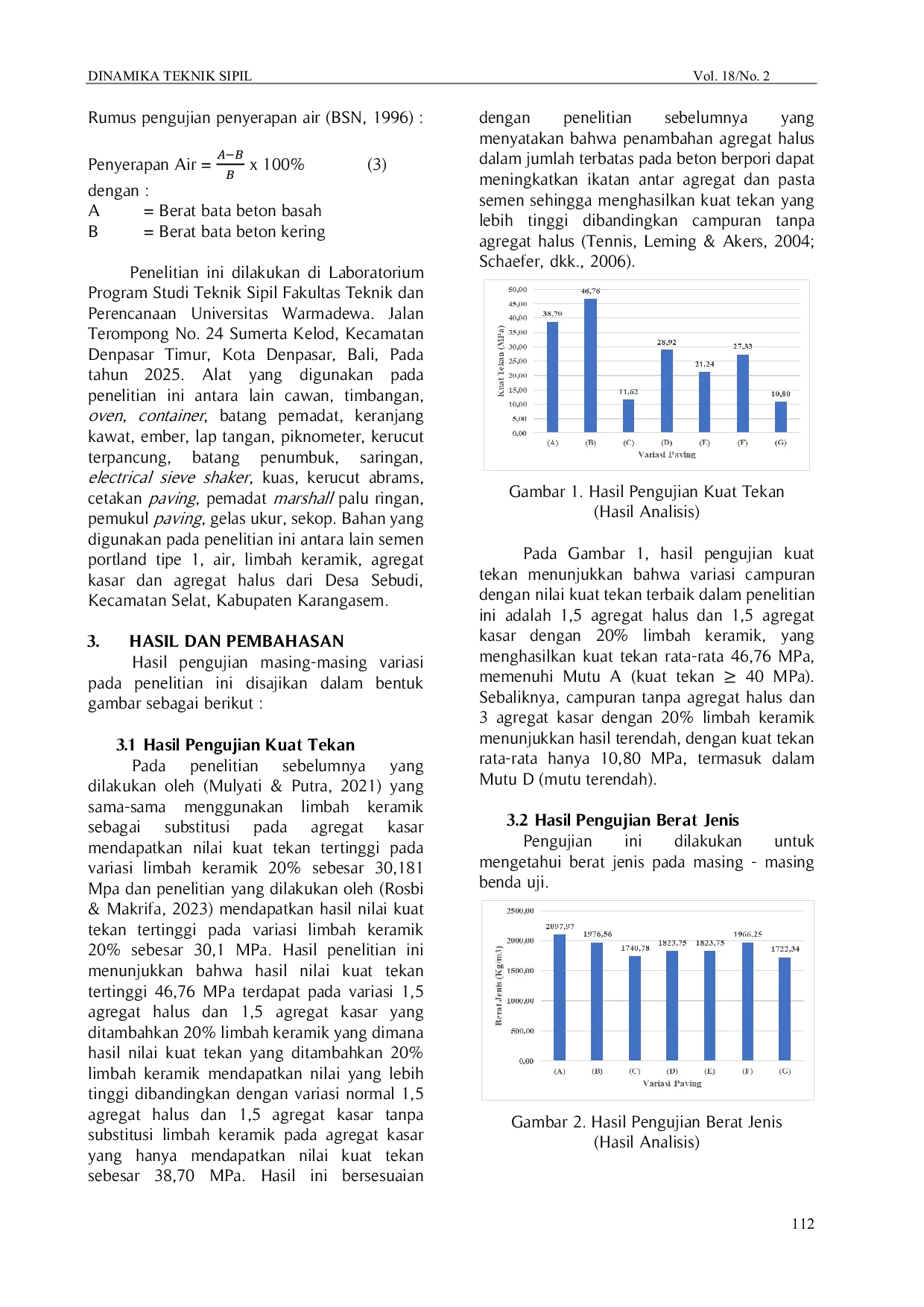JURIS Analisis Variasi Agregat Halus terhadap Karakteristik Paving Block Berpori dengan Limbah Keramik