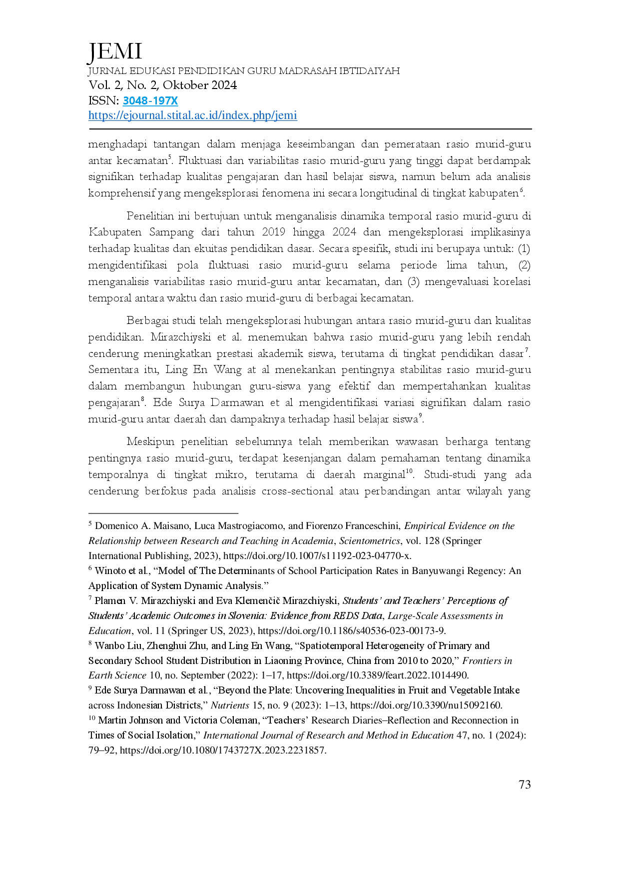 juris Analisis Longitudinal Dinamika Rasio MuridAcGuru Dan Implikasi Siya Terhadap Kualitas Pendidikan Dasar