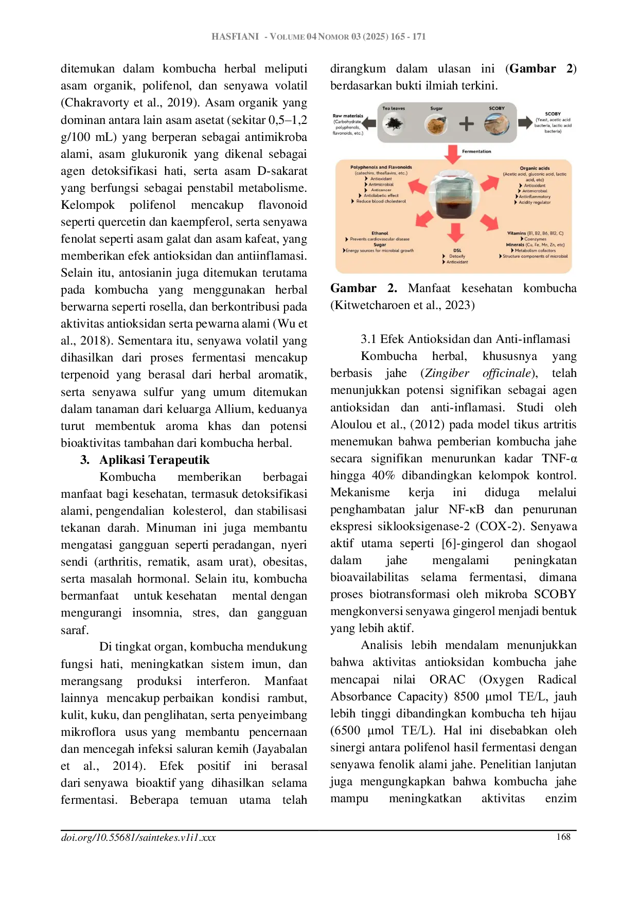 JURIS Kombucha Herbal Tinjauan Komprehensif Terhadap Proses Fermentasi Kandungan Bioaktif Dan Aplikasi Terapeutik