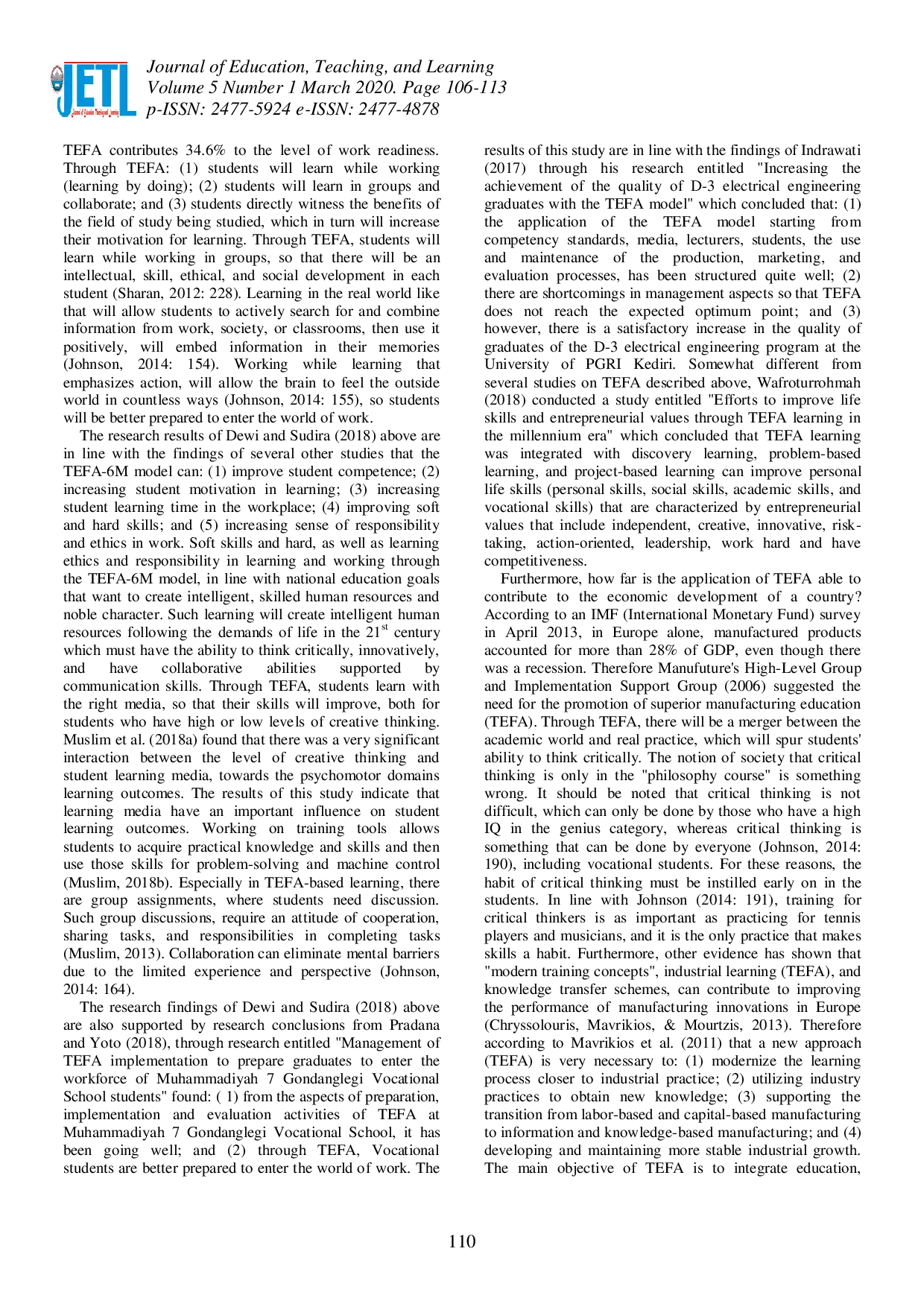 juris Critical Study of Research Results about TVET and TEFA s Role in Social Economic and Education Development in the Country