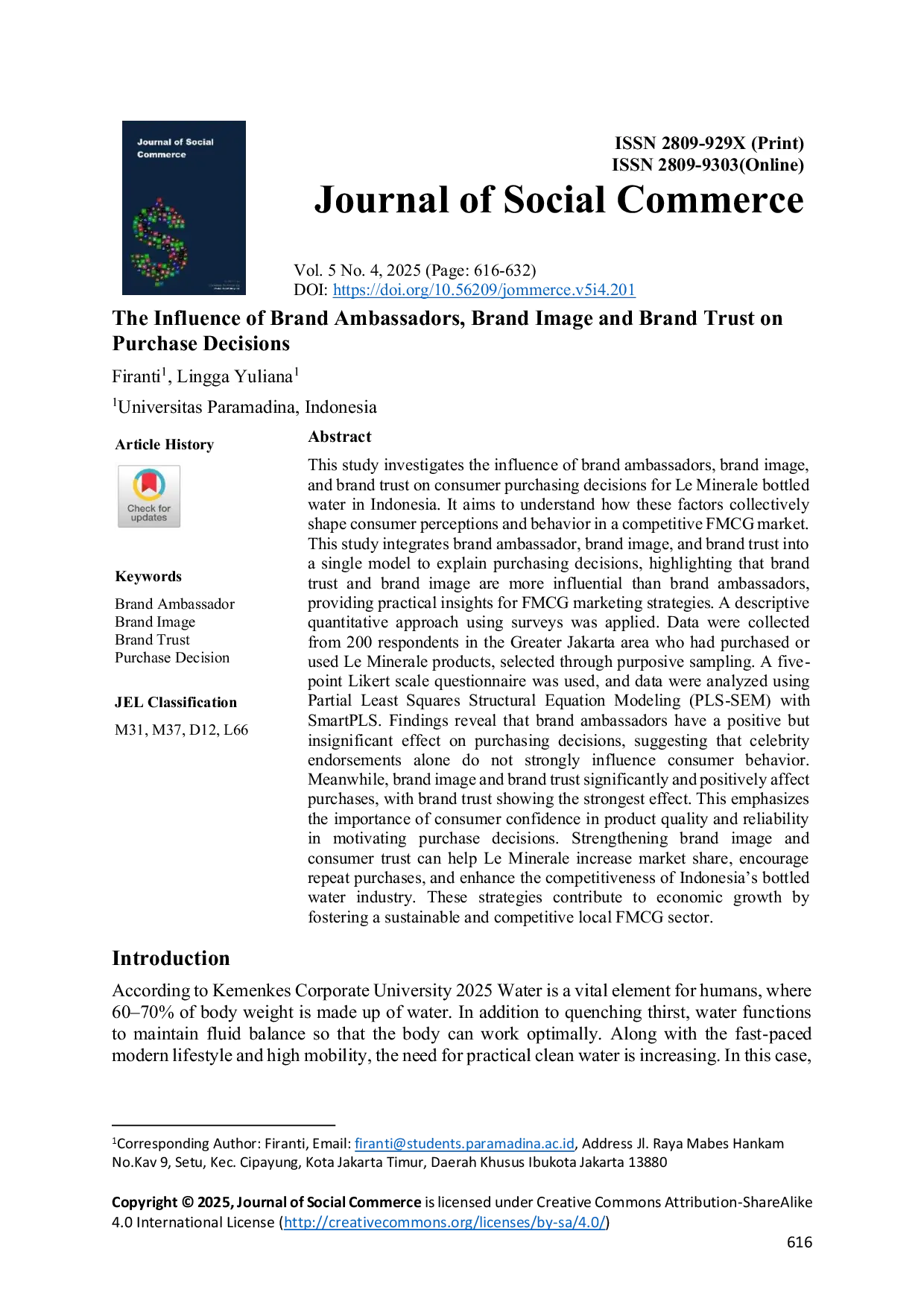 JURIS The Influence of Brand Ambassadors Brand Image and Brand Trust on Purchase Decisions