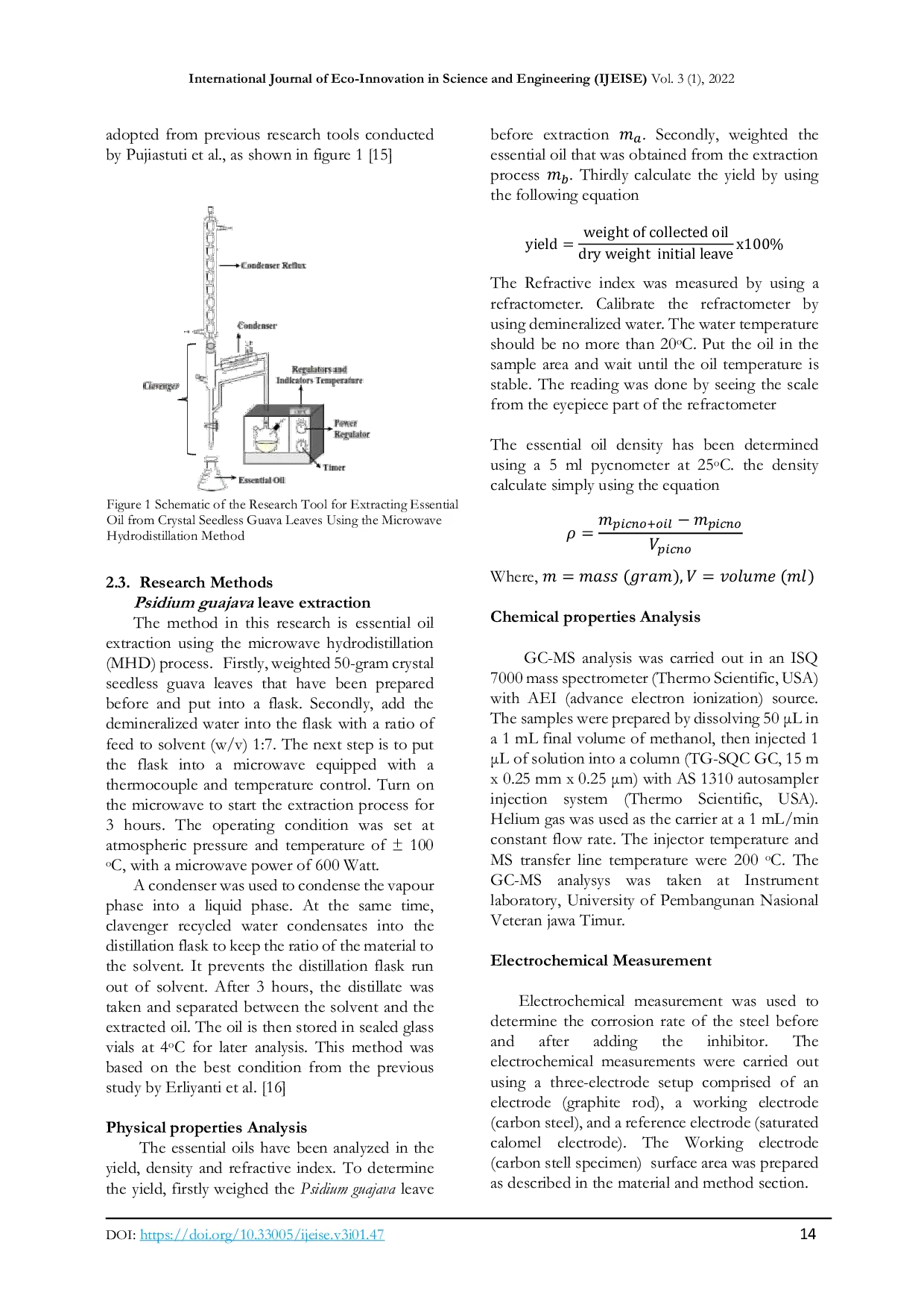 JURIS Corrosion Inhibition Effect of the Essential Oil of Dried and Fresh Crystal Seedless Guava Leaves Psidium guajava in Acid Medium