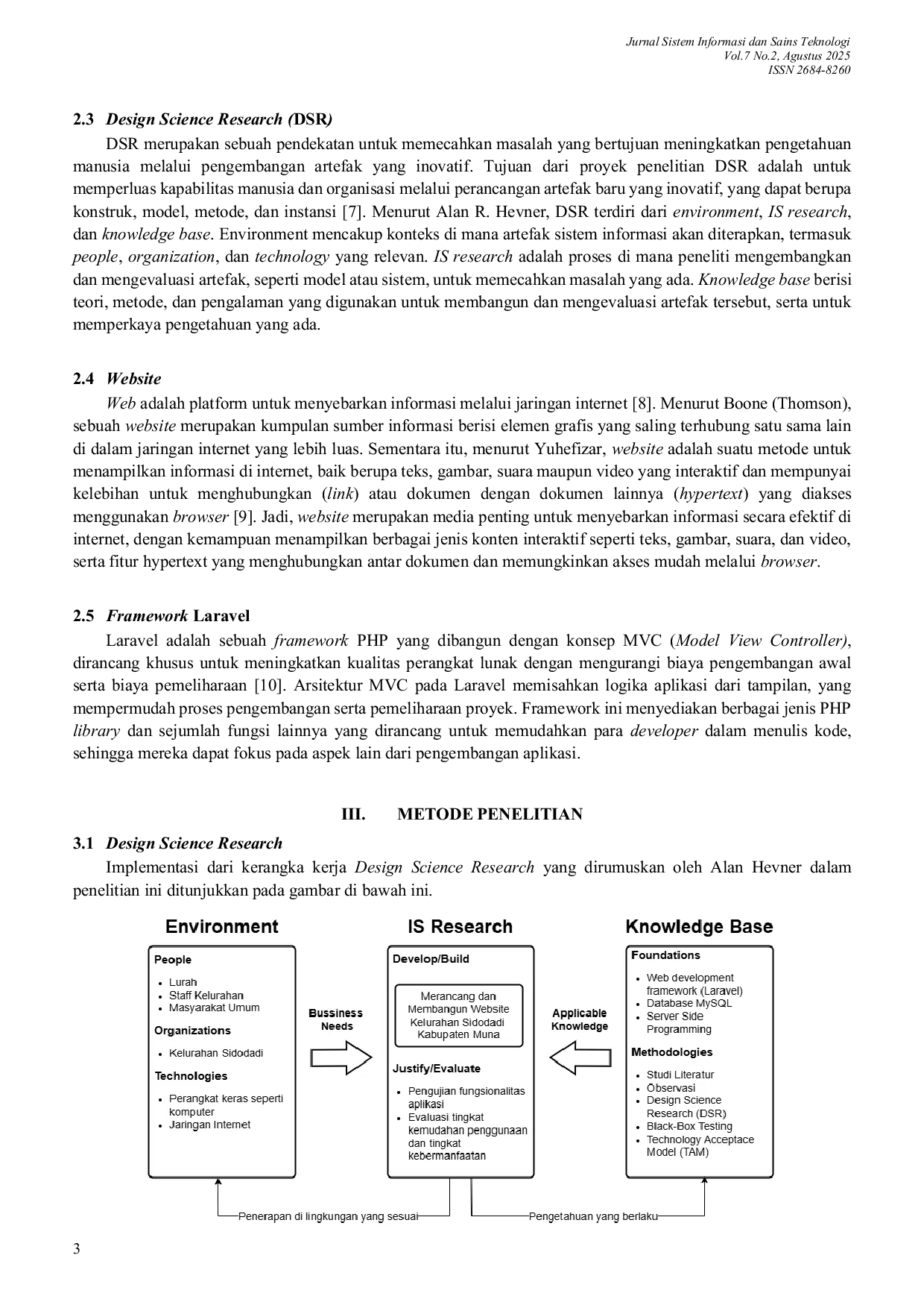 JURIS Rancang Bangun Website Kelurahan Sidodadi Menggunakan Design Science Research