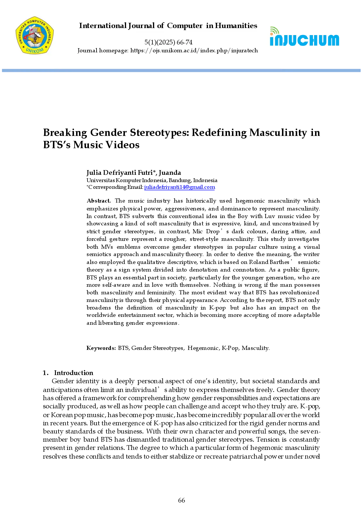 juris Breaking Gender Stereotypes Redefining Masculinity in BTS s Music Videos