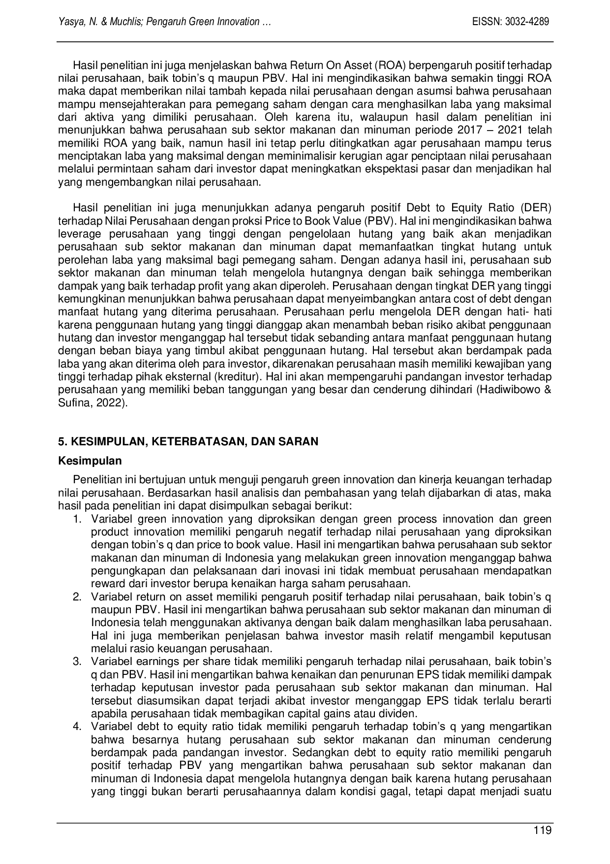 JURIS Innovation Dan Kinerja Keuangan Pengaruh Green Terhadap Nilai Perusahaan Pada Perusahaan Sub Sektor Makanan Dan Minuman Yang Terdaftar Di Bursa Efek Indonesia Periode 2017 2021