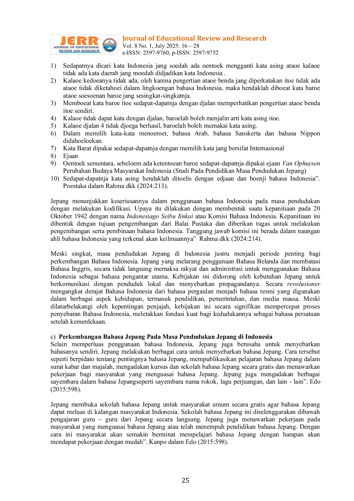 JURIS Dampak Penjajahan Jepang dalam Bidang Sosial Budaya di Indonesia 1942 1945