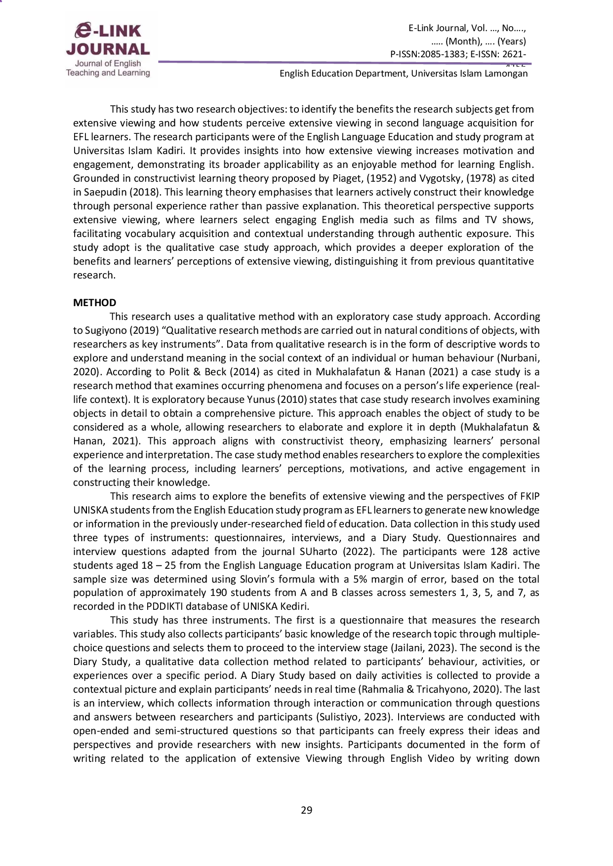 juris Exploring the Benefits of Extensive Viewing for EFL Learners