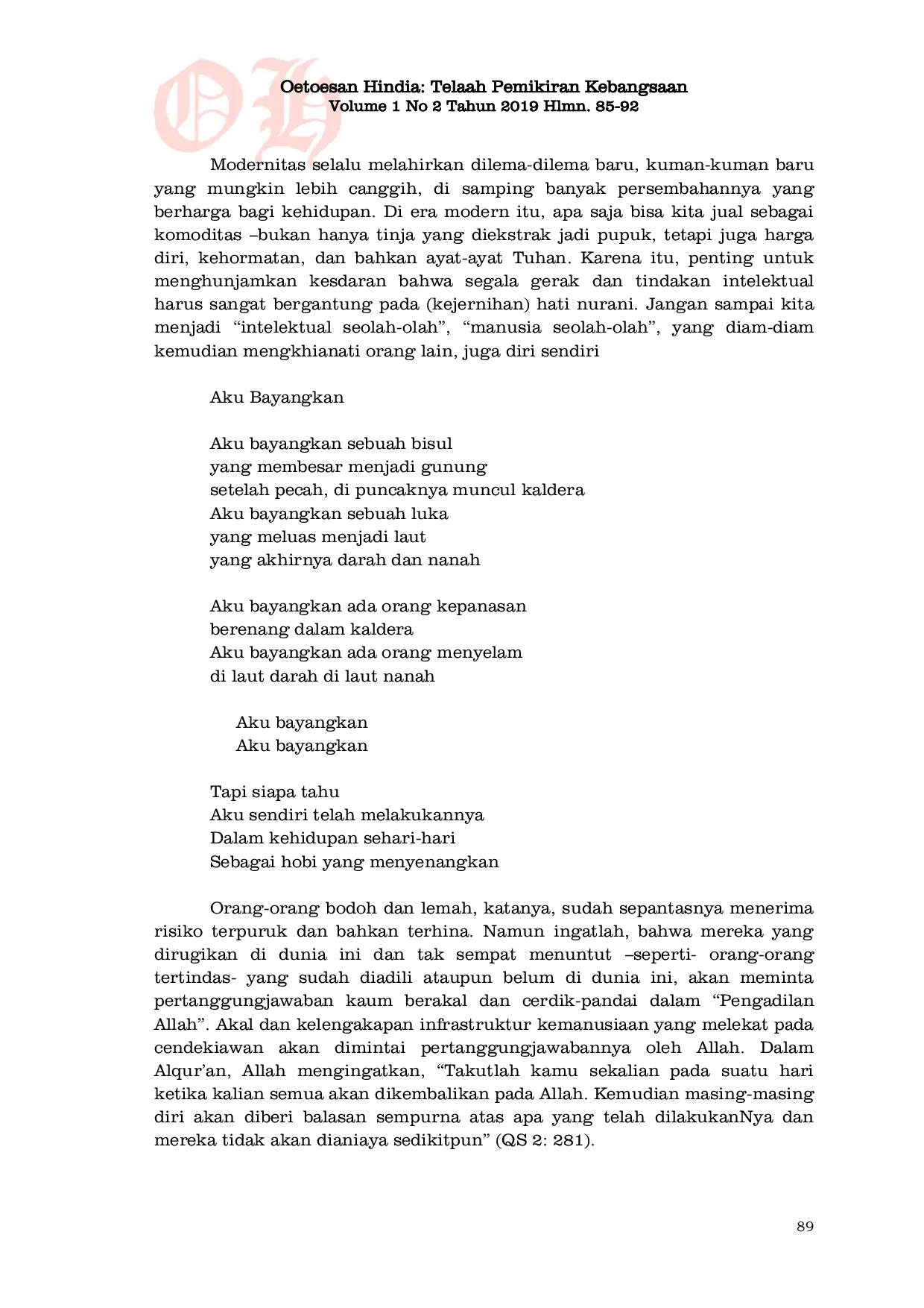 JURIS Manusia intelektual dan kesadaran terdalam menghidupkan nilai dalam pengembangan ilmu pengetahuan