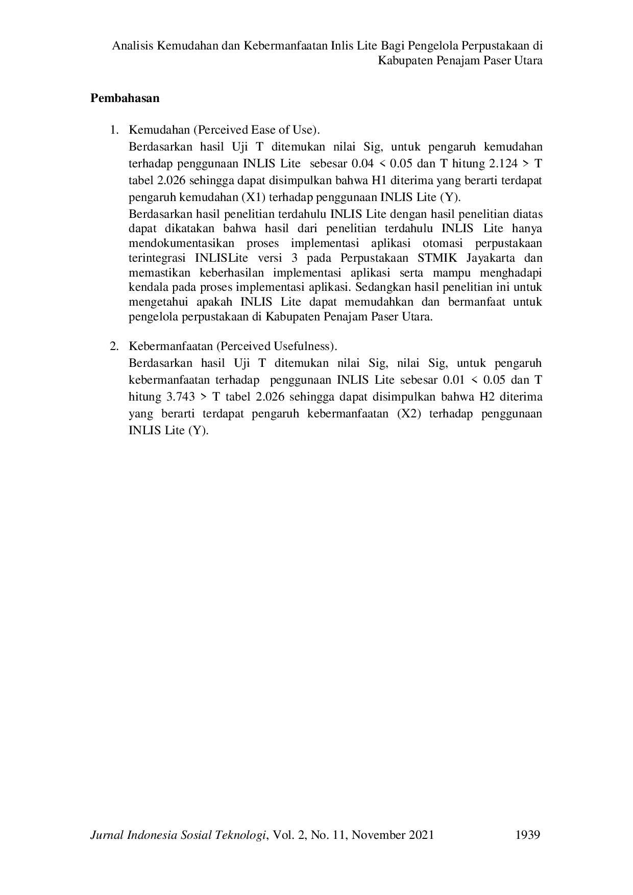 JURIS Analisis Kemudahan dan Kebermanfaatan Inlis Lite Bagi Pengelola Perpustakaan di Kabupaten Penajam Paser Utara