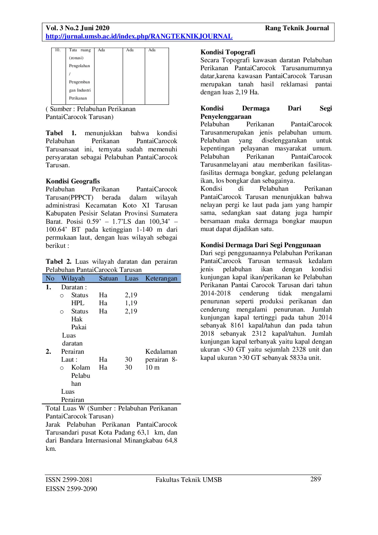 JURIS Peningkatan Daya Tampung Pelabuhan Perikanan Wilayah I Pantai Carocok Tarusan