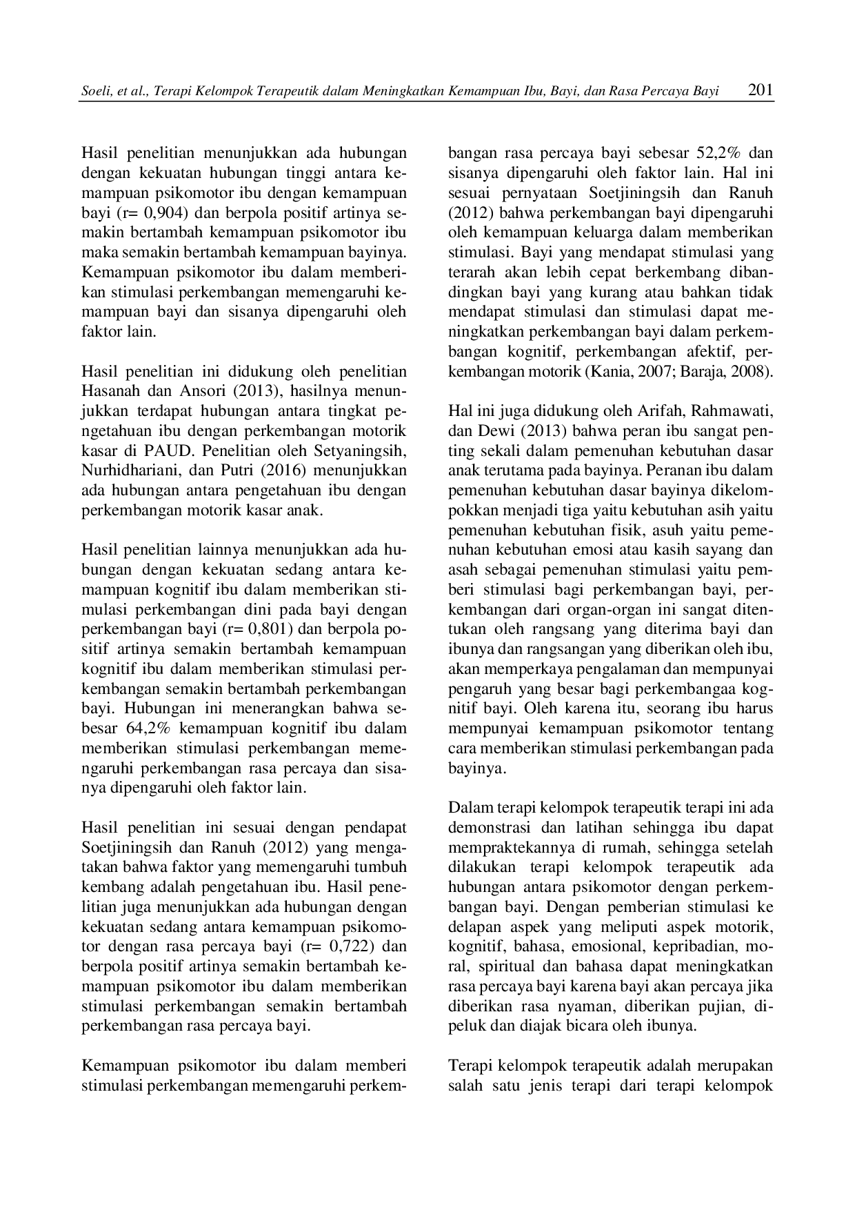 juris Terapi Kelompok Terapeutik dalam Meningkatkan Kemampuan Ibu Bayi dan Rasa Percaya Bayi
