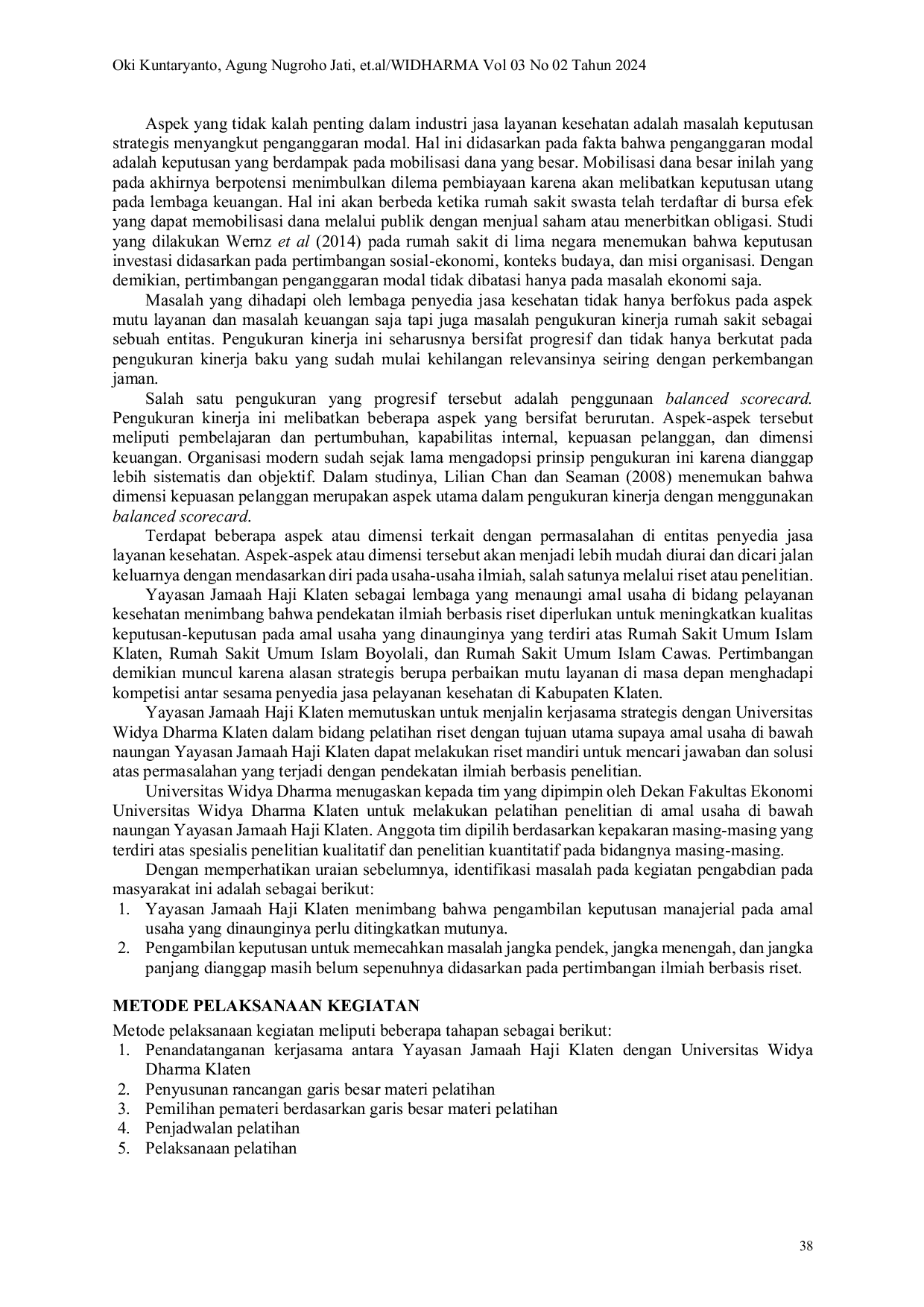 JURIS Pelatihan Metode Penelitian Komprehensif Bagi Karyawan Rumah Sakit di Bawah Yayasan Jamaah Haji Klaten