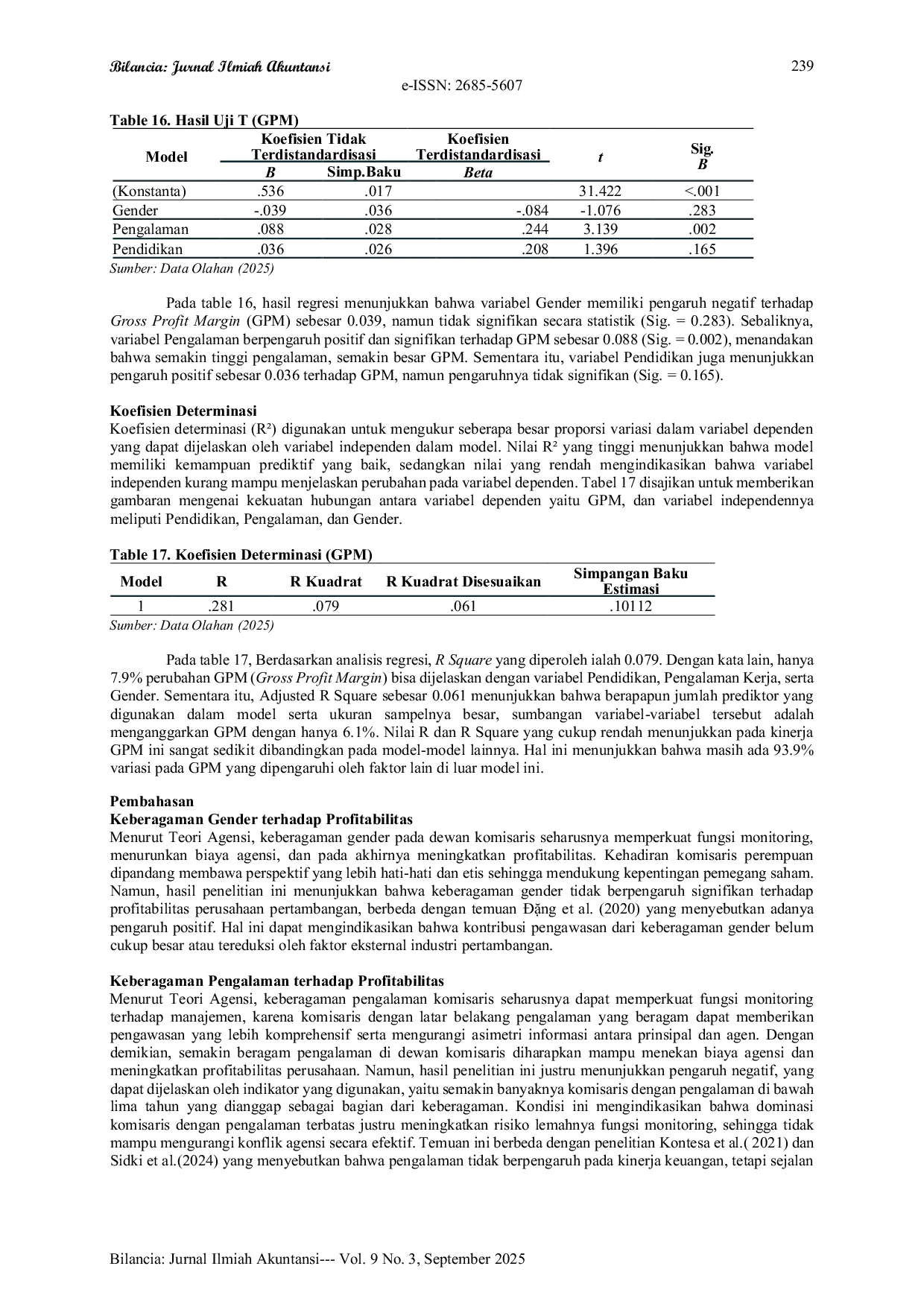 JURIS Karakteristik Komisaris dan Profitabilitas Perusahaan Pertambangan