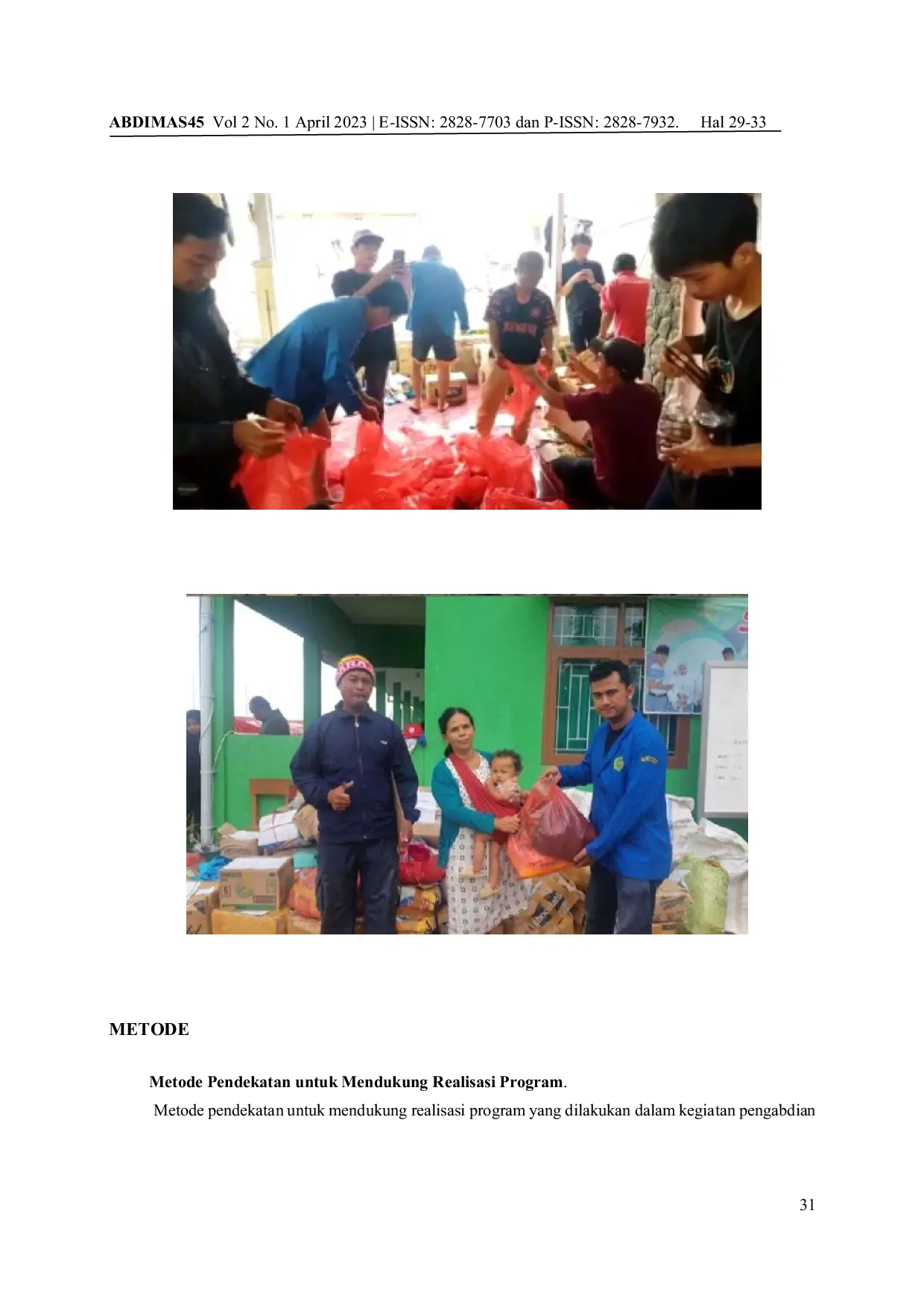 JURIS Pemberian Bantuan Korban Bencana Gempa Bumi Di Kecamatan Ciputri Kabupaten Cianjur