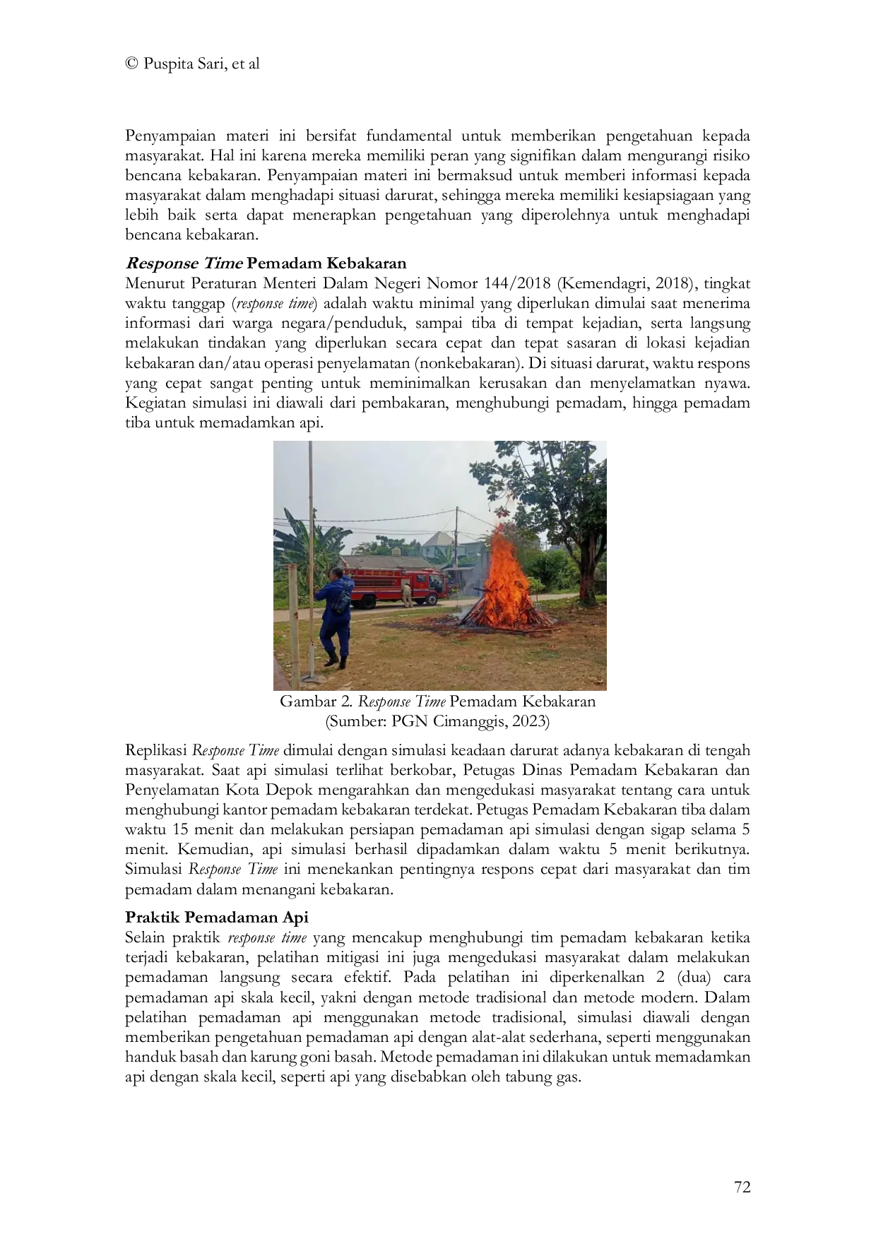 JURIS The Mitigation Training of Urban Conflagration in RW 04 Harjamukti Subdistrict