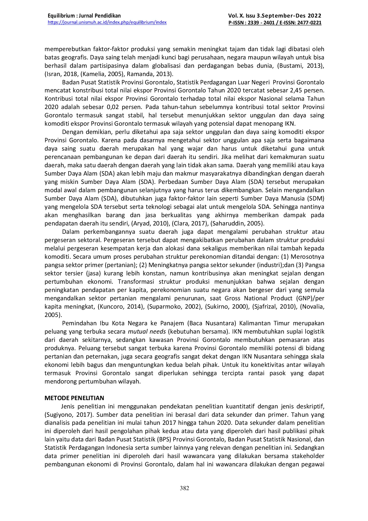 JURIS Analisis Daya Saing Komoditi Unggulan Gorontalo Dalam Mendukung Ibu Kota Negara Baru Republik Indonesia