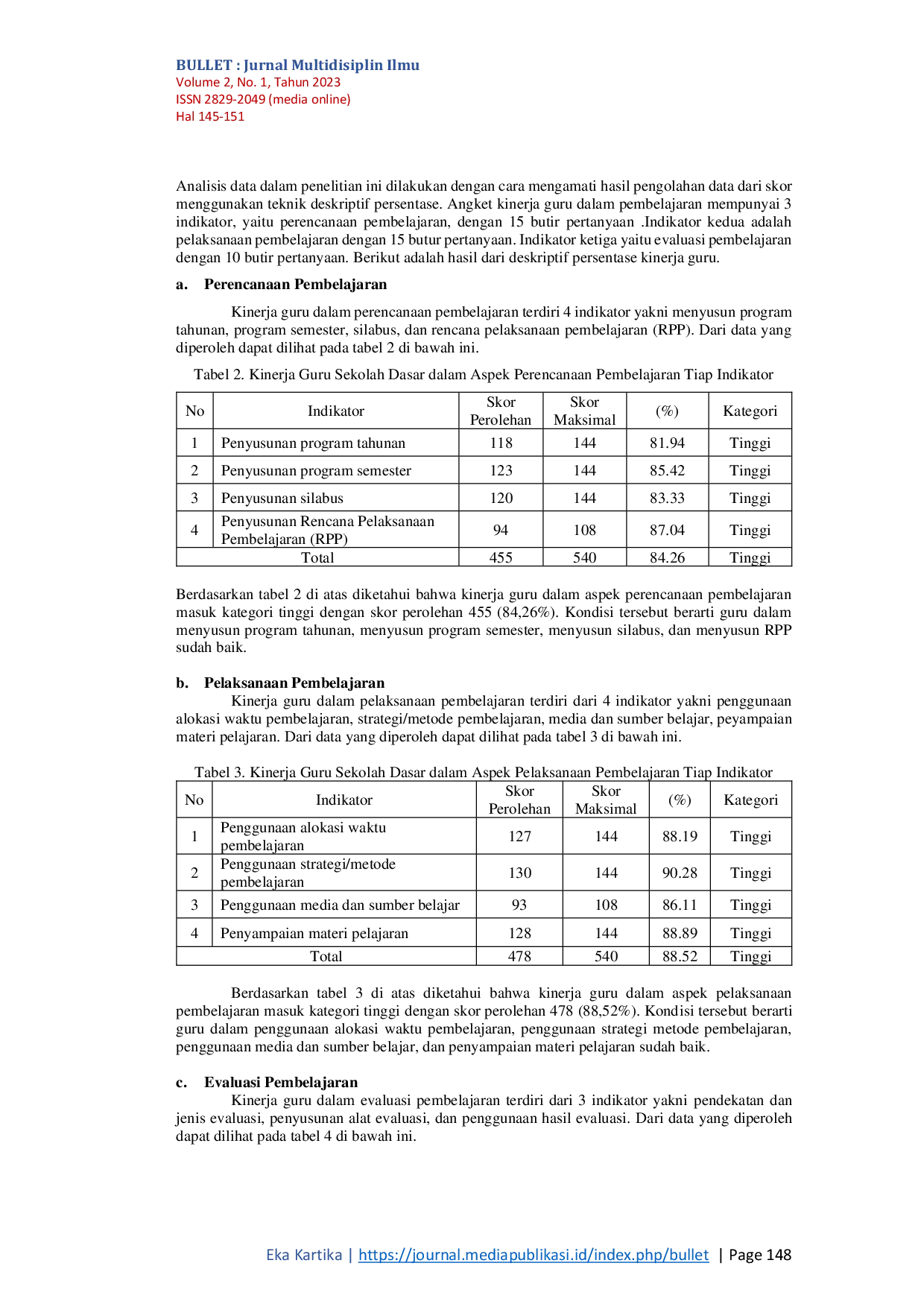 JURIS Analisis Kinerja Guru Dalam Melaksanakan Pembelajaran di SDS RK Xaverius Namorambe