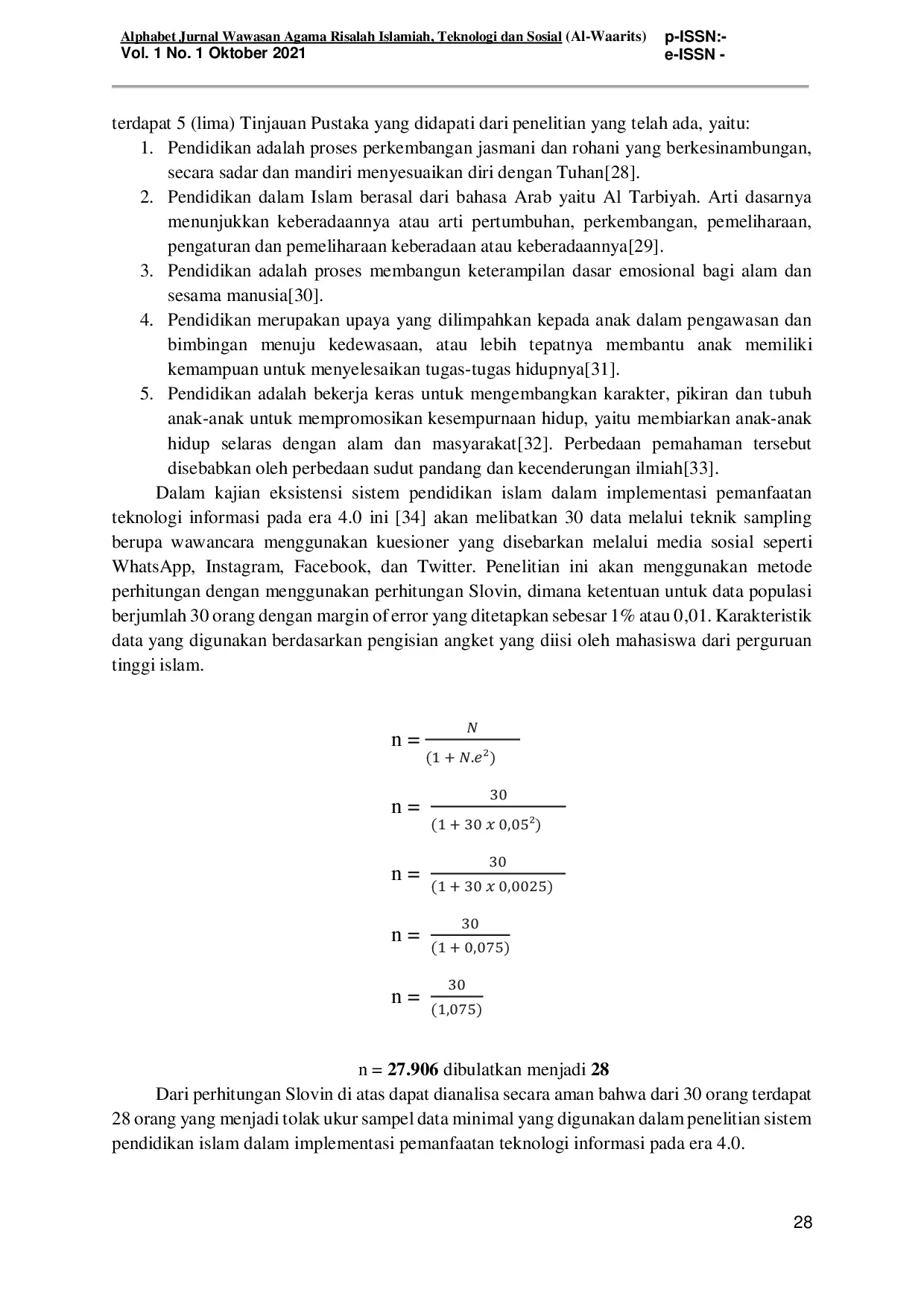 JURIS Eksistensi Sistem Pendidikan Islam Dalam Implementasi Pemanfaatan Teknologi Informasi Pada Era 4 0