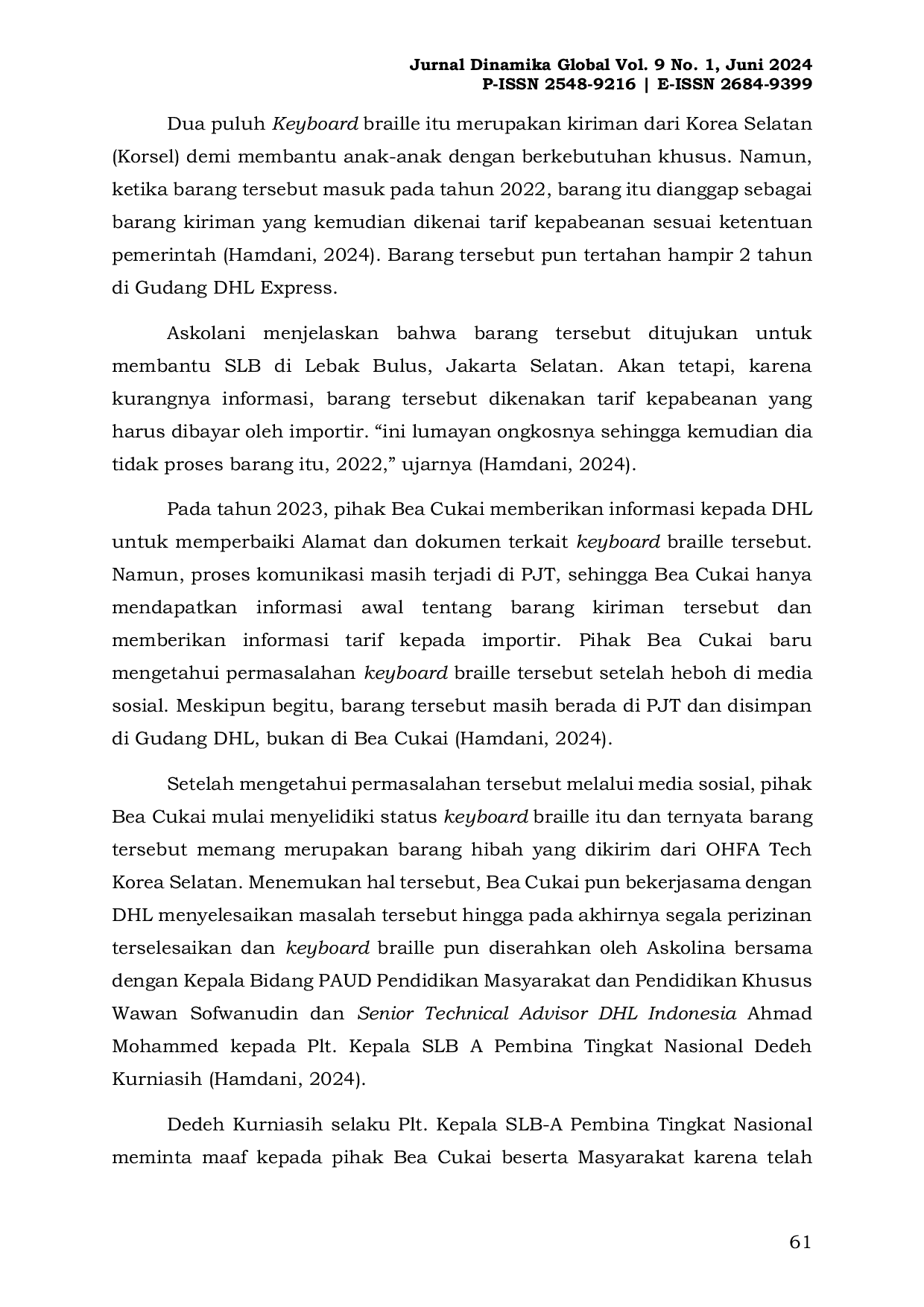 JURIS Pro Kontra Kebijakan Pembatasan Barang Bawaan Luar Negeri Optimalisasi Peran Bea Cukai Vis A Vis Mispersepsi Publik