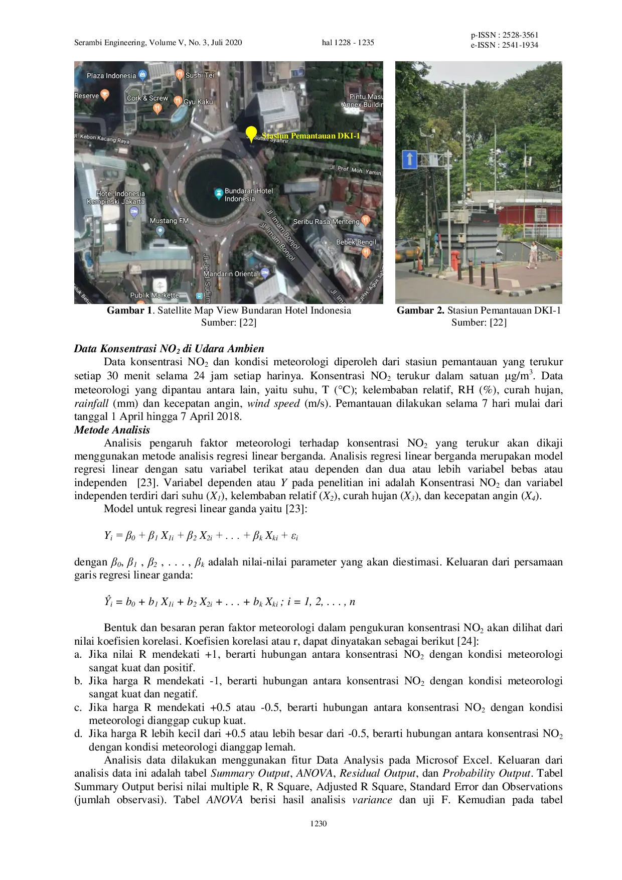 JURIS Pengaruh Faktor Meteorologi Terhadap Konsentrasi NO2 di Udara Ambien Studi Kasus Bundaran Hotel Indonesia DKI Jakarta