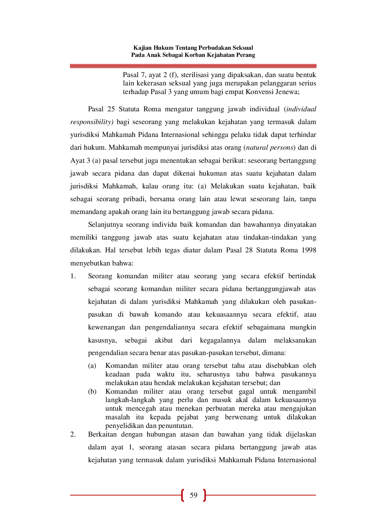 JURIS Kajian Hukum Tentang Perbudakan Seksual Pada Anak Sebagai Korban Kejahatan Perang