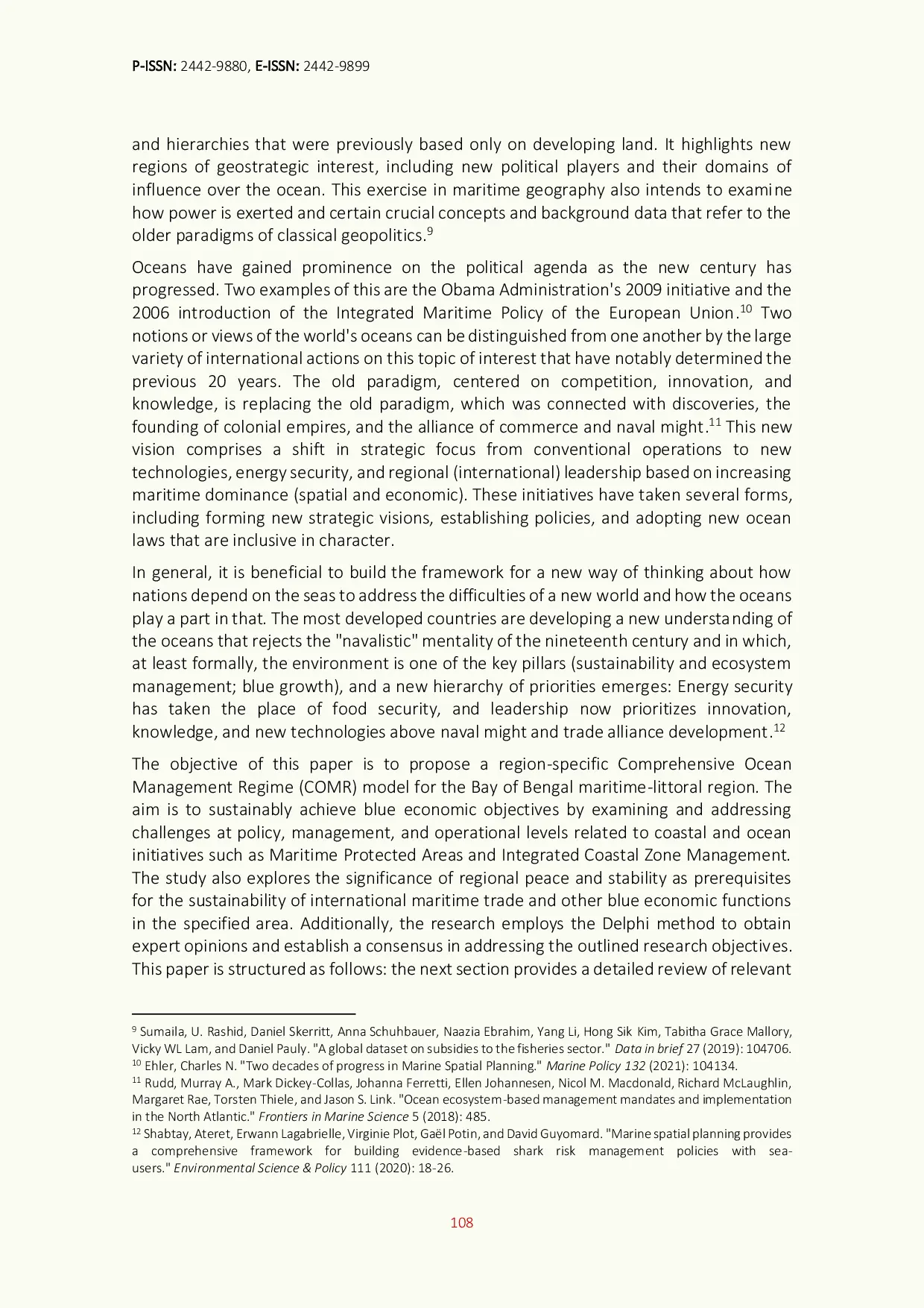 JURIS Conceptualization of Region Specific Comprehensive Ocean Management Regime for Maritime Economic Exploration