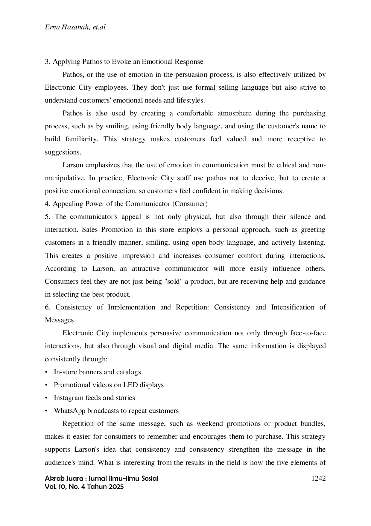 JURIS The Role of Electronic City s Persuasive Communication to Increase Sales A Case Study of the Kota Kasablanka Branch