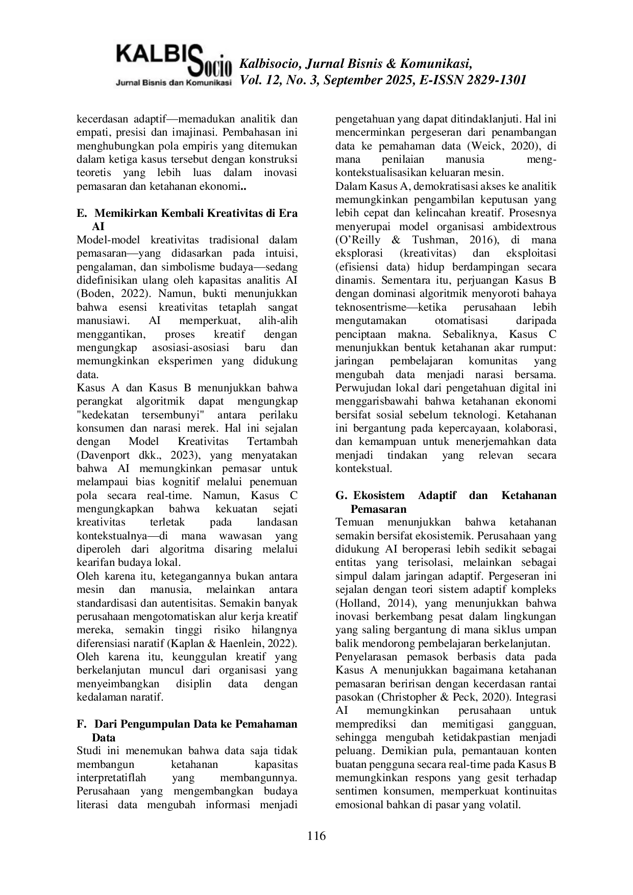 JURIS Kreativitas Berbasis Data Pemanfaatan Kecerdasan Buatan dalam Inovasi Pemasaran untuk Ketahanan Ekonomi