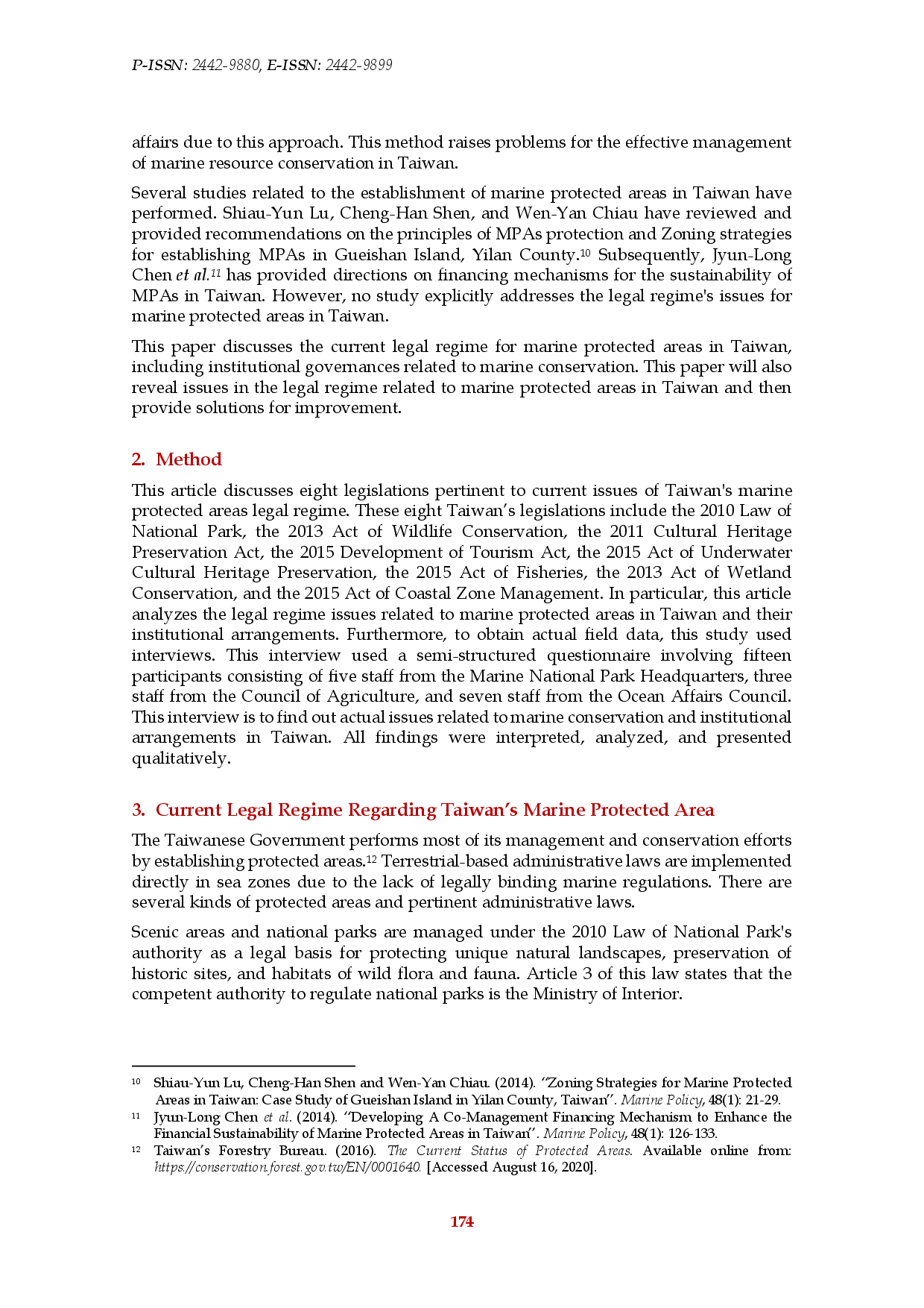 juris Current Issues of Taiwan s Marine Protected Areas Legal Regime