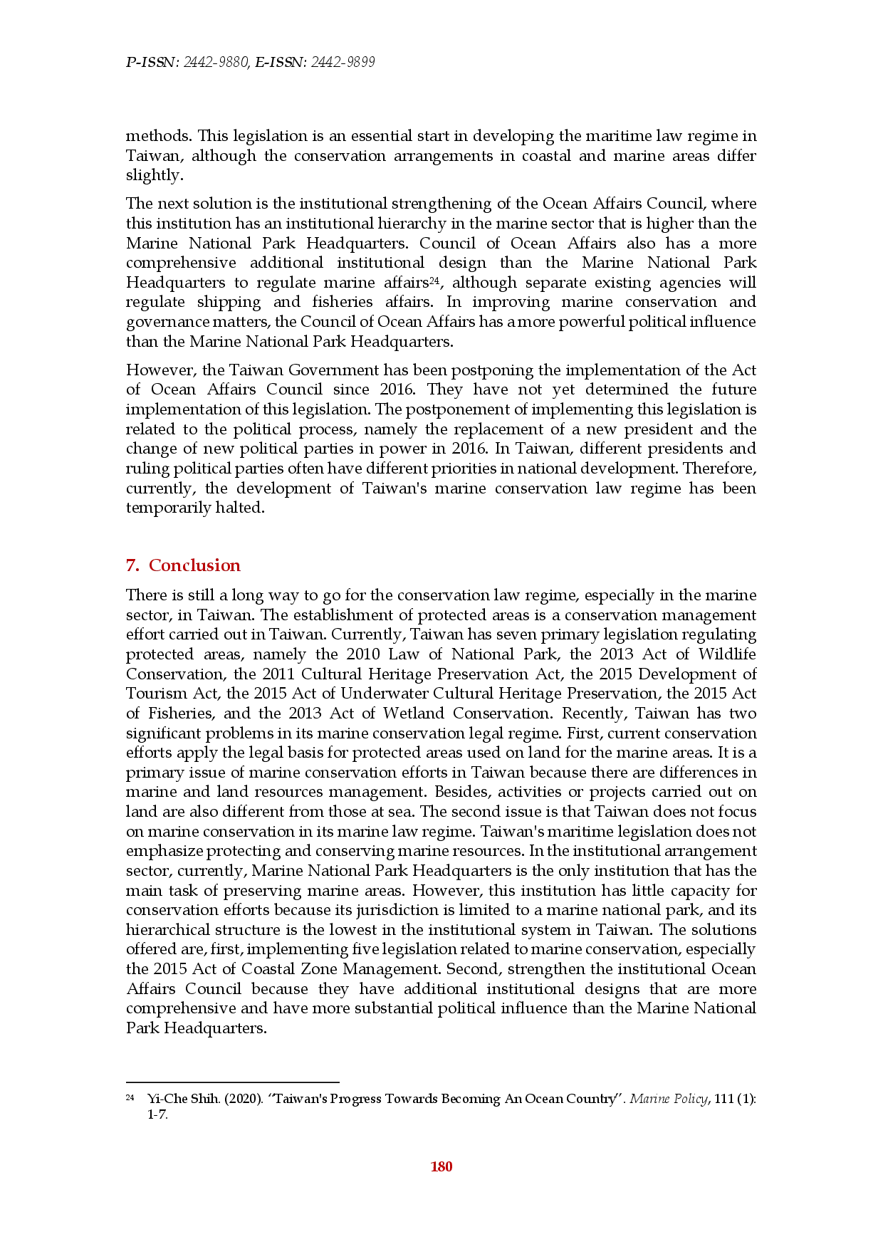 juris Current Issues of Taiwan s Marine Protected Areas Legal Regime