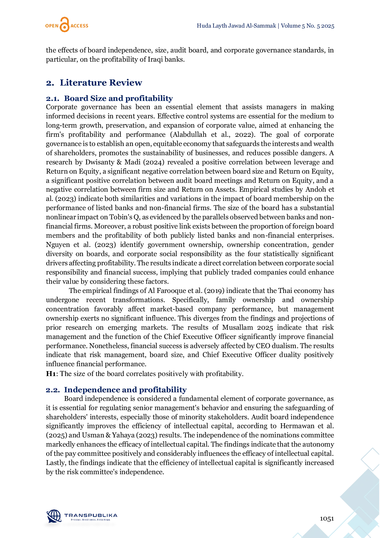 JURIS The Impact Of Corporate Governance Strategies On Banks Performance