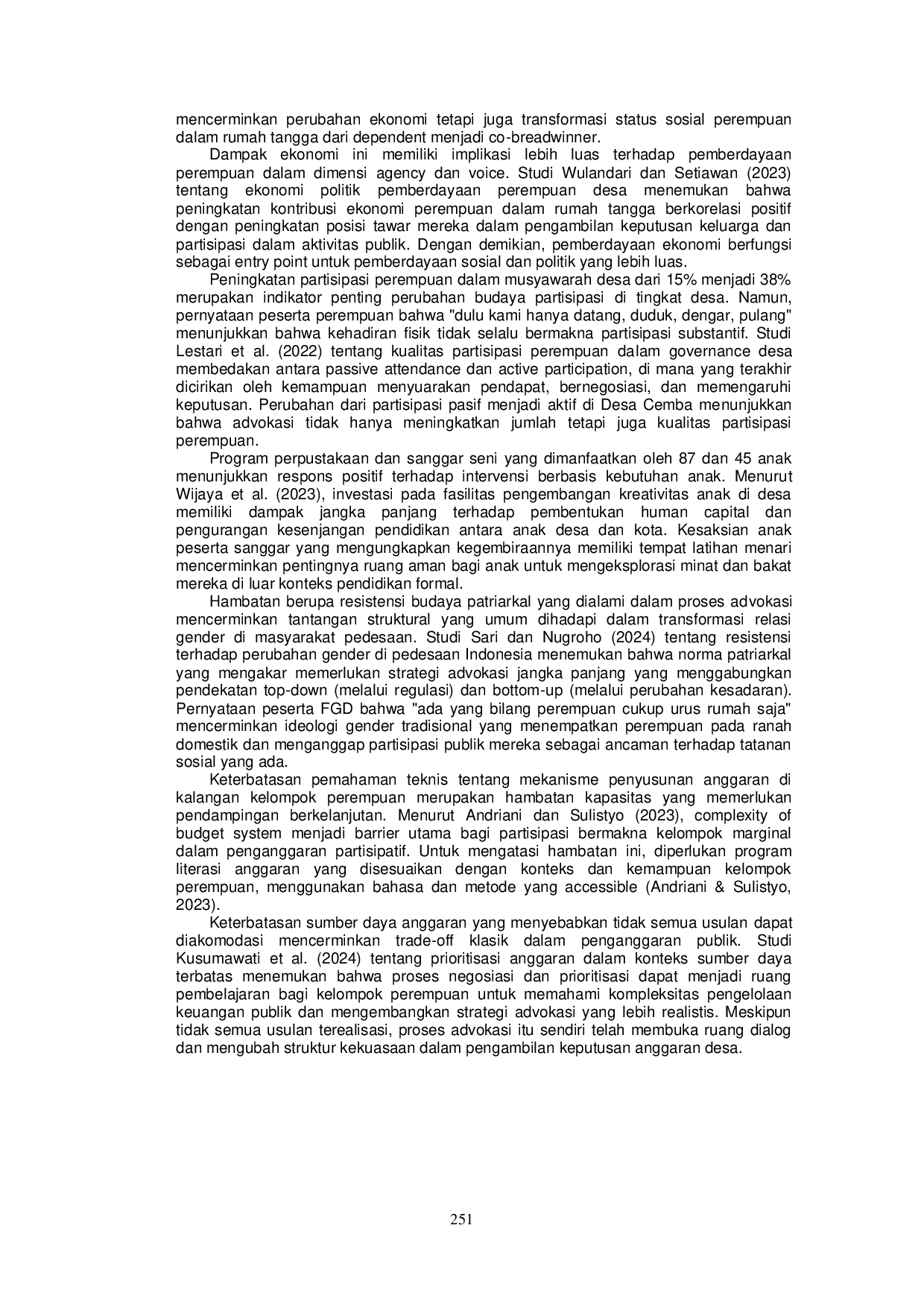 JURIS Advocacy For Village Budgeting To Promote Inclusive Development For Women And Children In Cemba Village Enrekang Regency