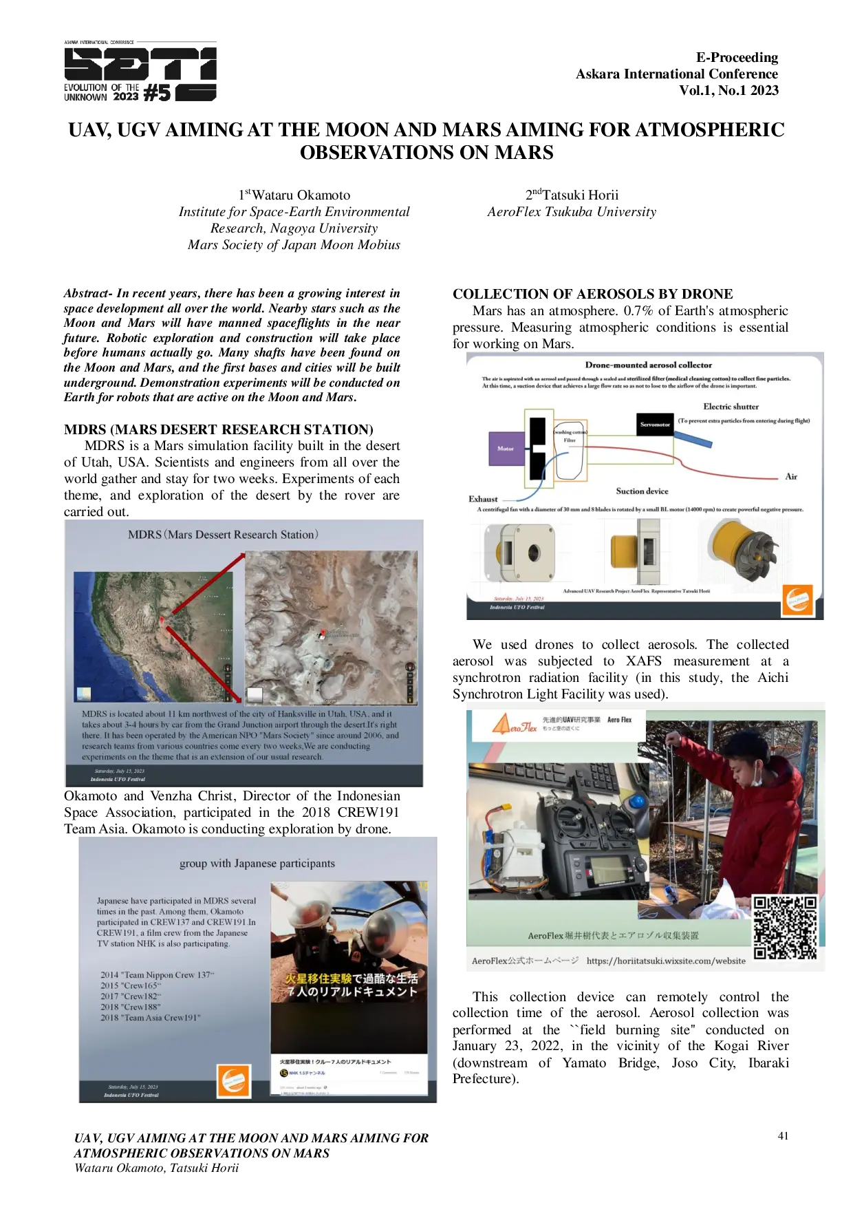 JURIS UAV UGV AIMING AT THE MOON AND MARS AIMING FOR ATMOSPHERIC OBSERVATIONS ON MARS