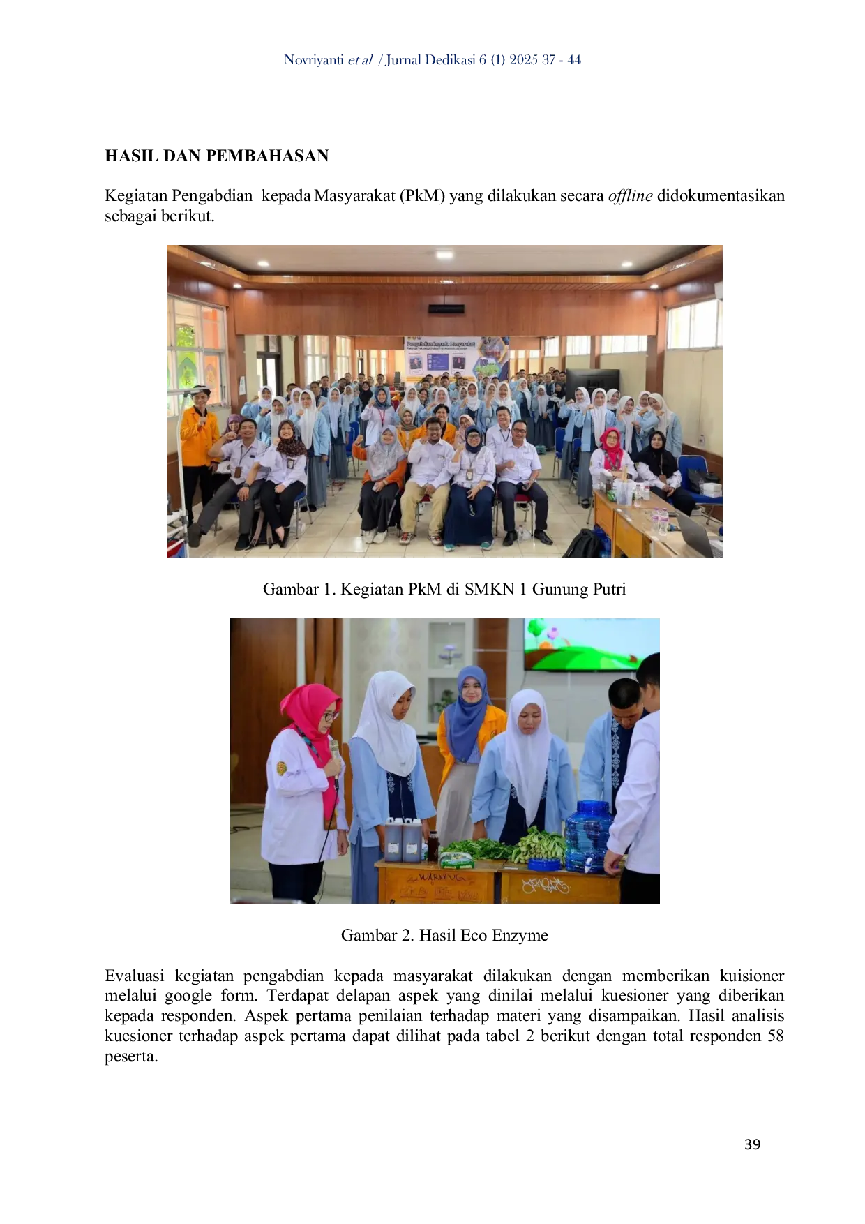 JURIS Pembuatan Eco Enzyme untuk Pupuk pada Sistem Aquaponik di SMKN 1 Gunung Putri