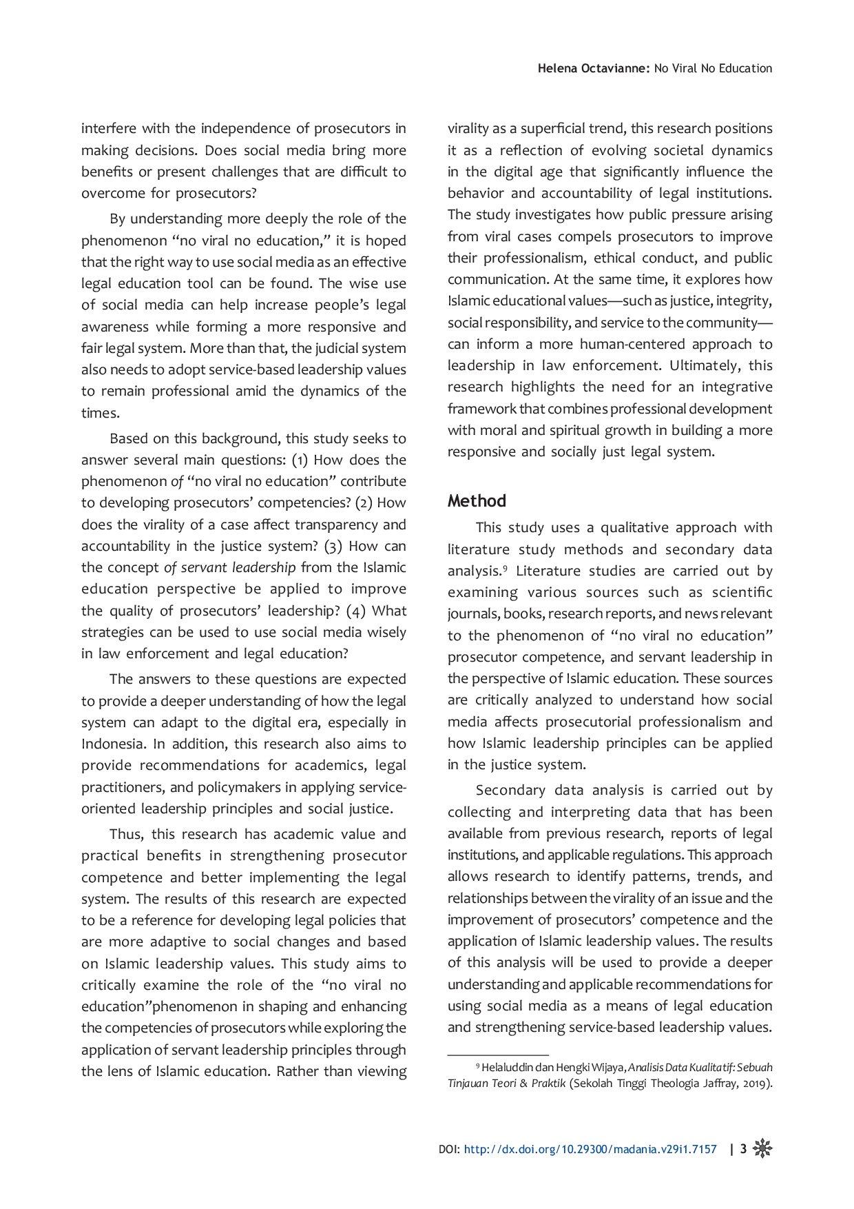 JURIS No Viral No Education Strengthening Prosecutors Competence and Servant Leadership through Islamic Education