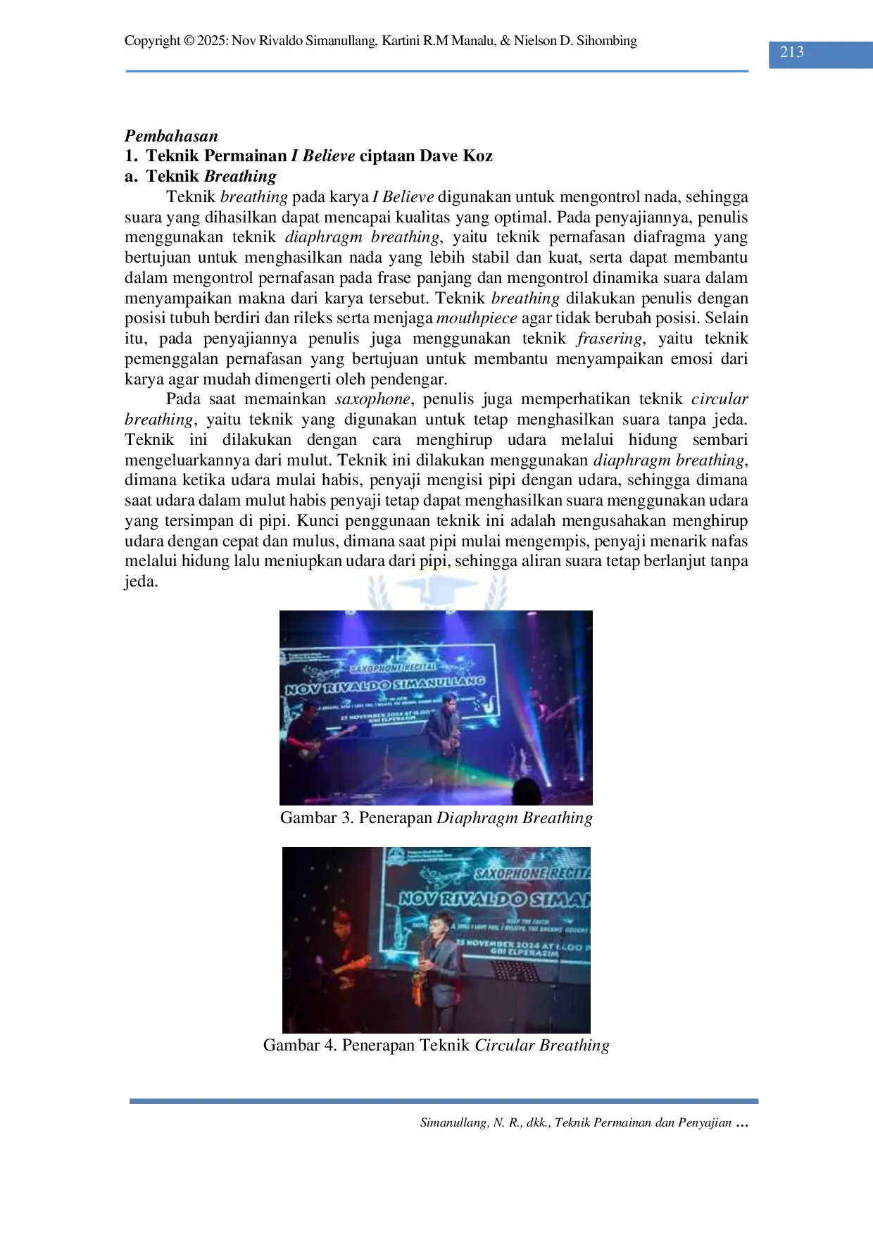 JURIS Teknik Permainan dan Penyajian I Believe Oleh Dave Koz pada Saxophone