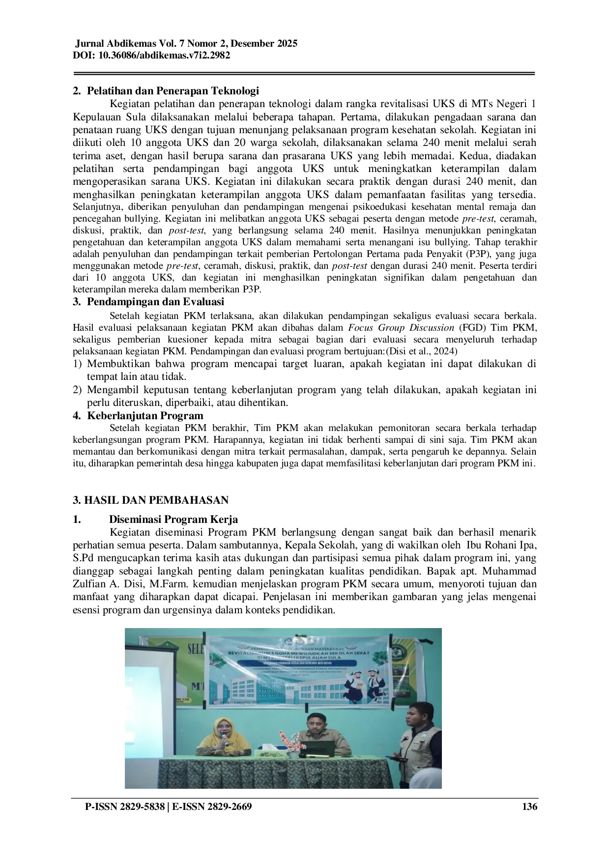 JURIS Revitalisasi UKS Guna Mewujudkan Sekolah Sehat di MTS Negeri Kepulauan Sula Ternate