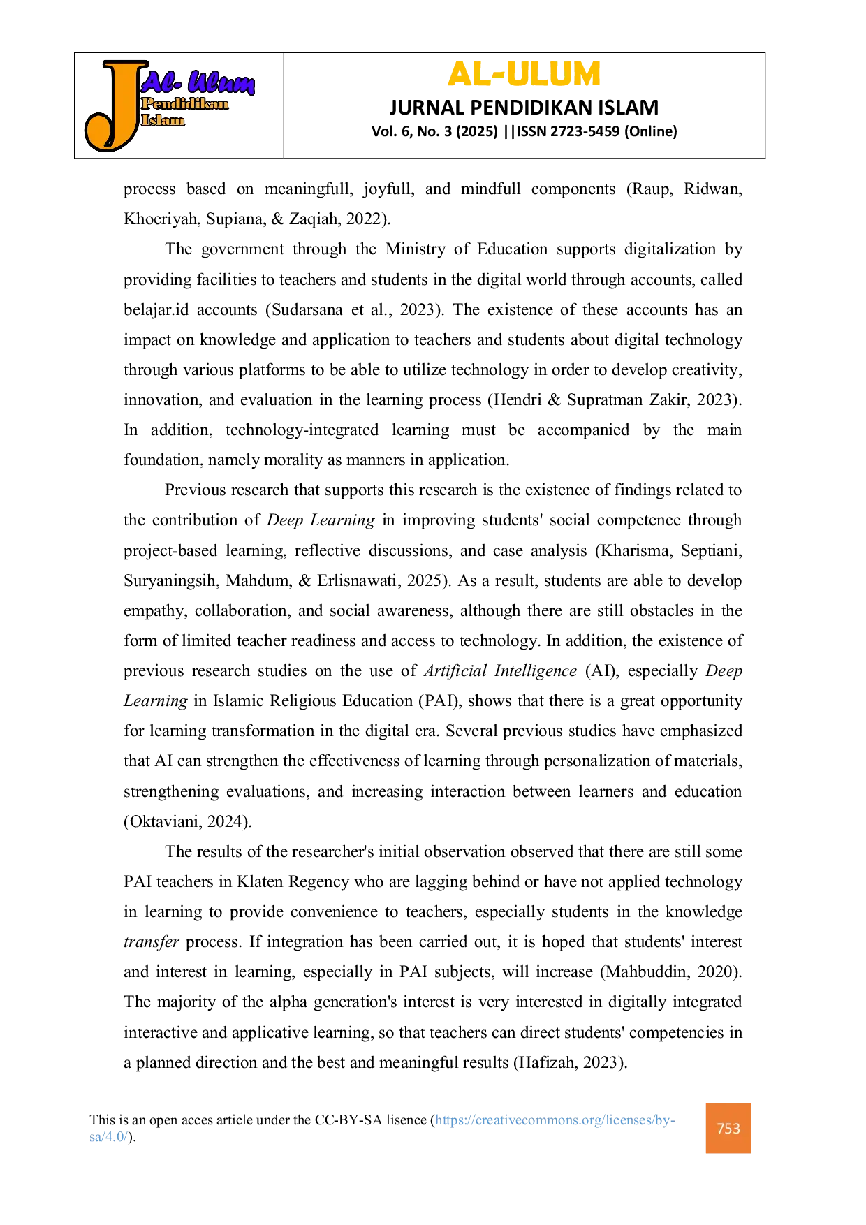 JURIS The Creativity of the PAI Klaten Teacher Community in Utilizing Belajar Accounts