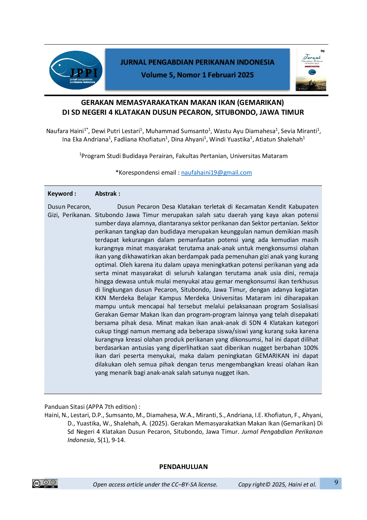 JURIS Gerakan Memasyarakatkan Makan Ikan Gemarikan Di Sd Negeri 4 Klatakan Dusun Pecaron Situbondo Jawa Timur