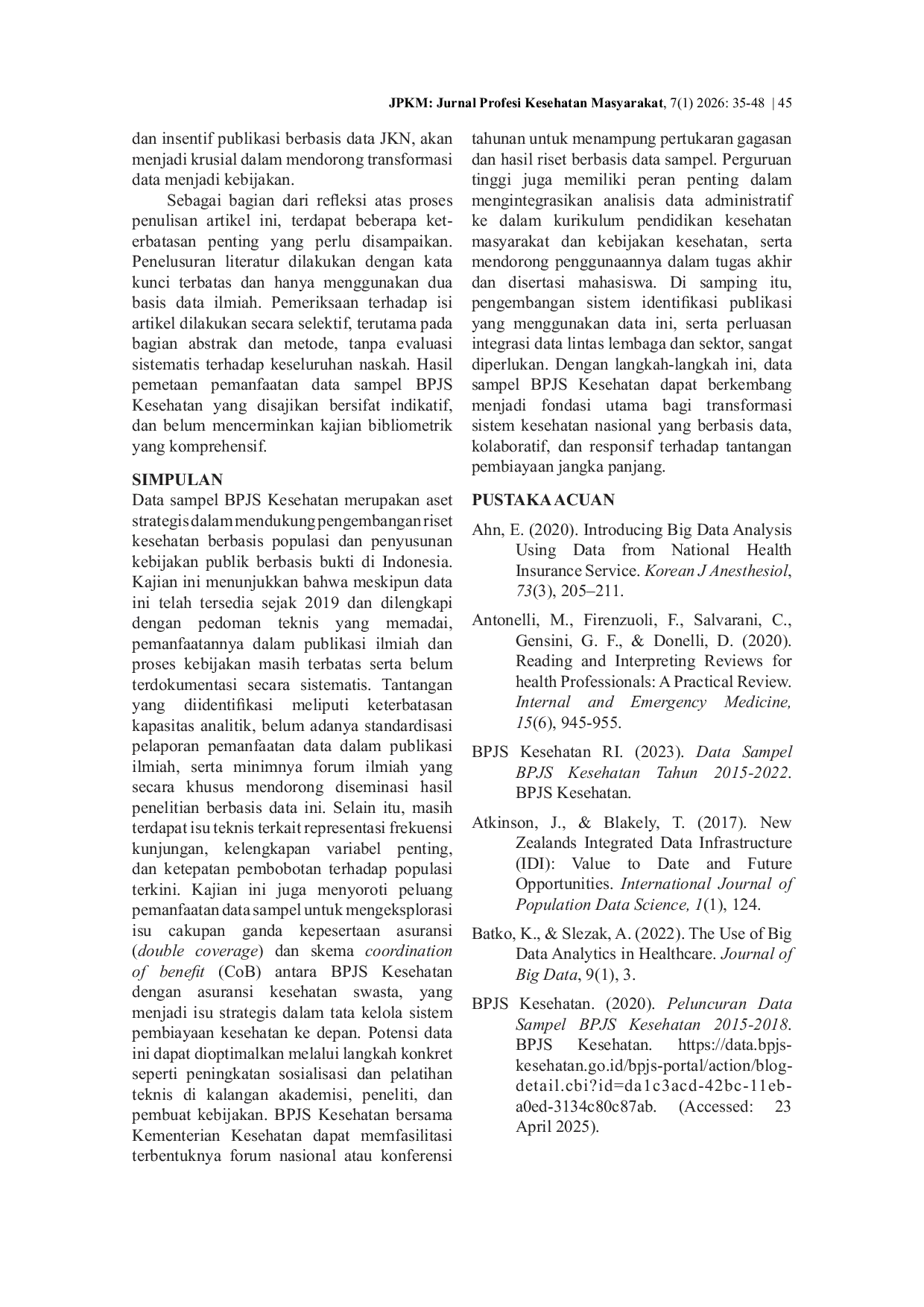 JURIS Narrative Review Big Data BPJS Kesehatan Untuk Penelitian Dan Kebijakan Kesehatan Indonesia