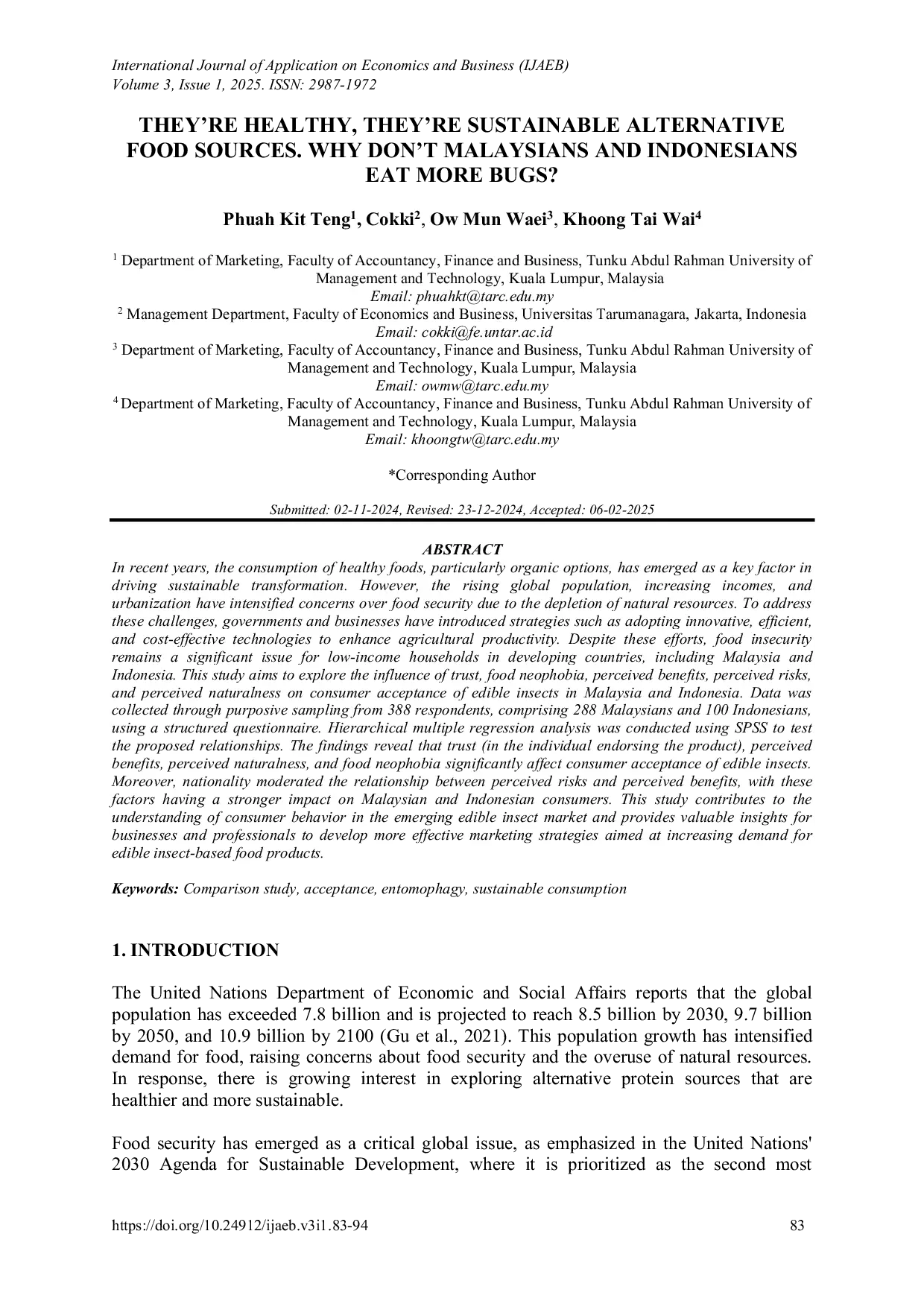 JURIS THEY RE HEALTHY THEY RE SUSTAINABLE ALTERNATIVE FOOD SOURCES WHY DON T MALAYSIANS AND INDONESIANS EAT MORE BUGS