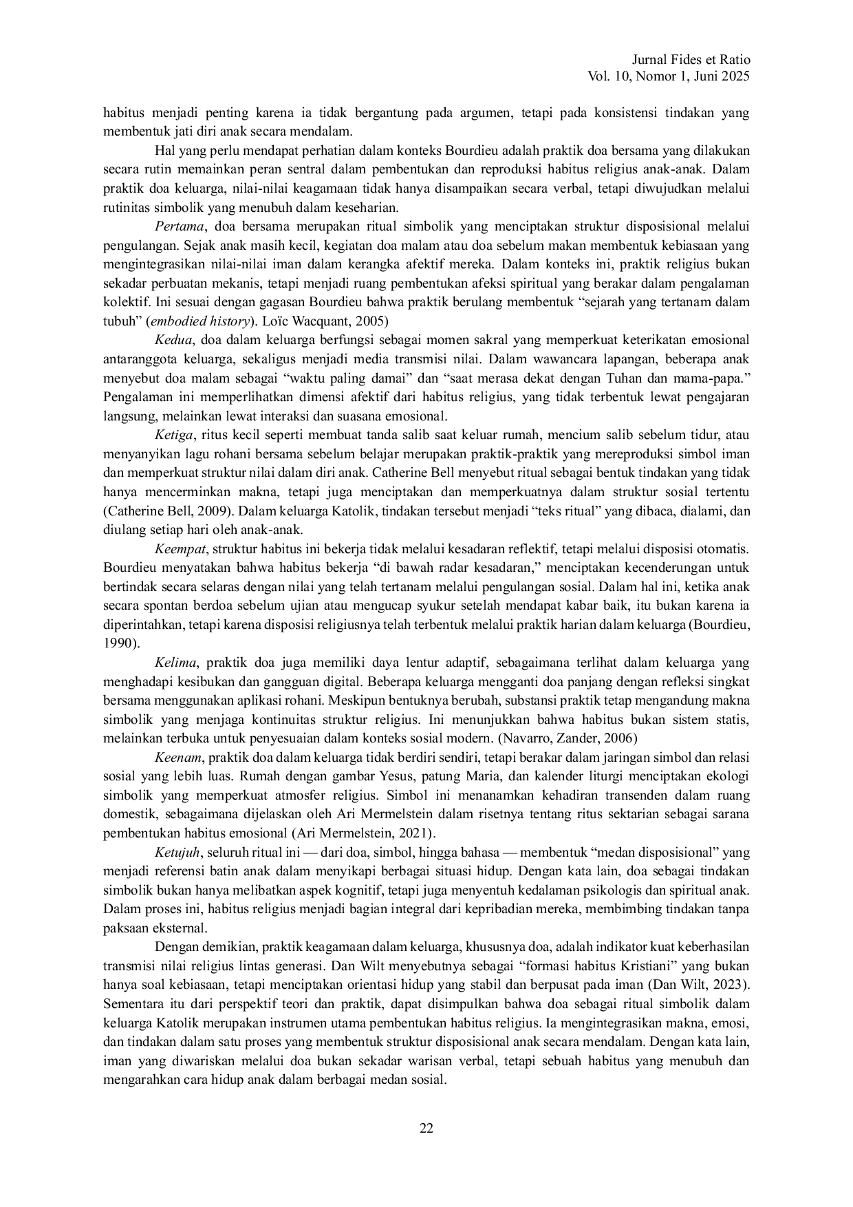 JURIS Transmisi Habitus Religius di dalam Keluarga Katolik Analisis Interaksionisme Simbolik atas Pembentukan Kepribadian Anak