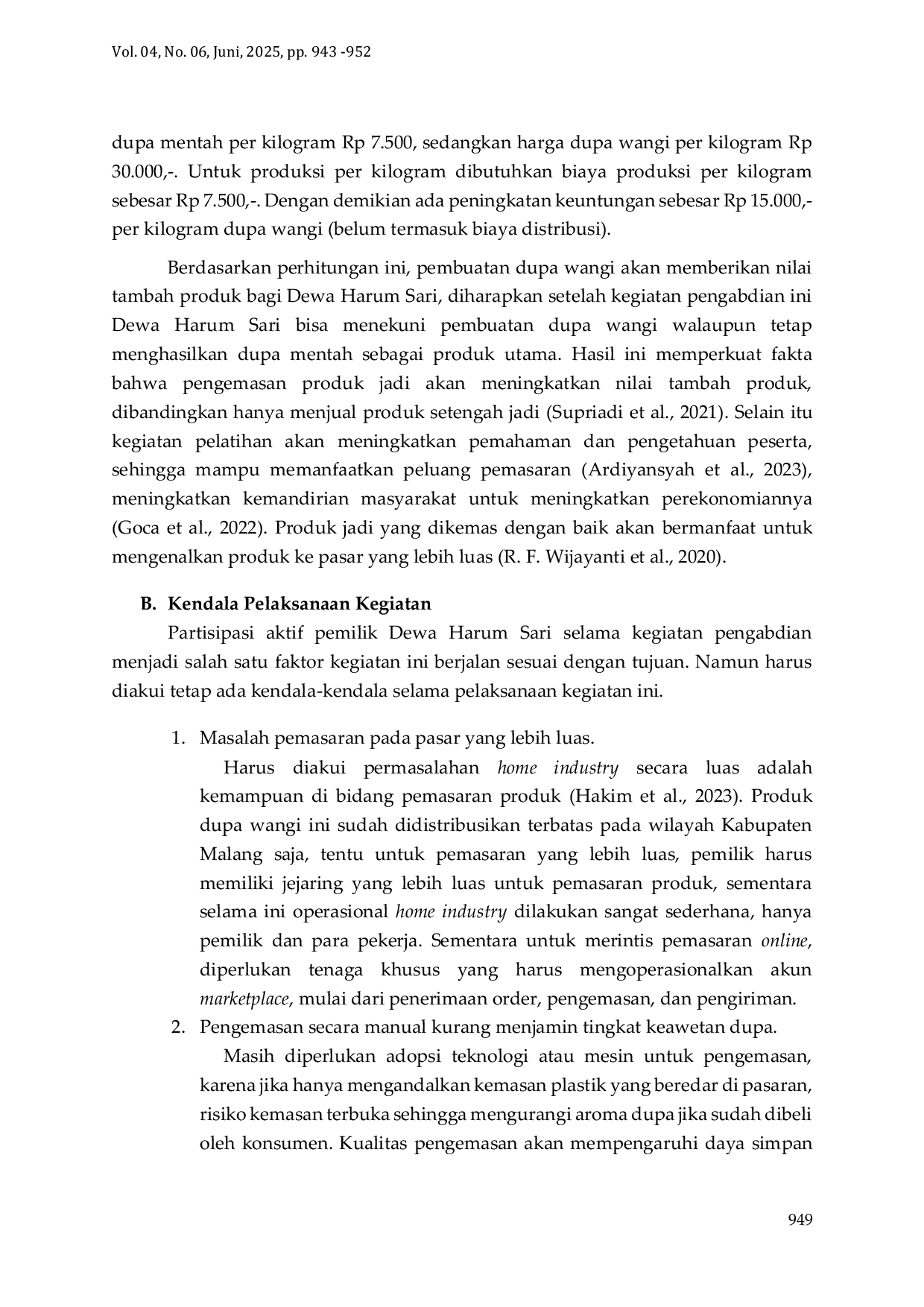 JURIS Peningkatan Nilai Tambah Produk Dupa Melalui Pelatihan Pengemasan