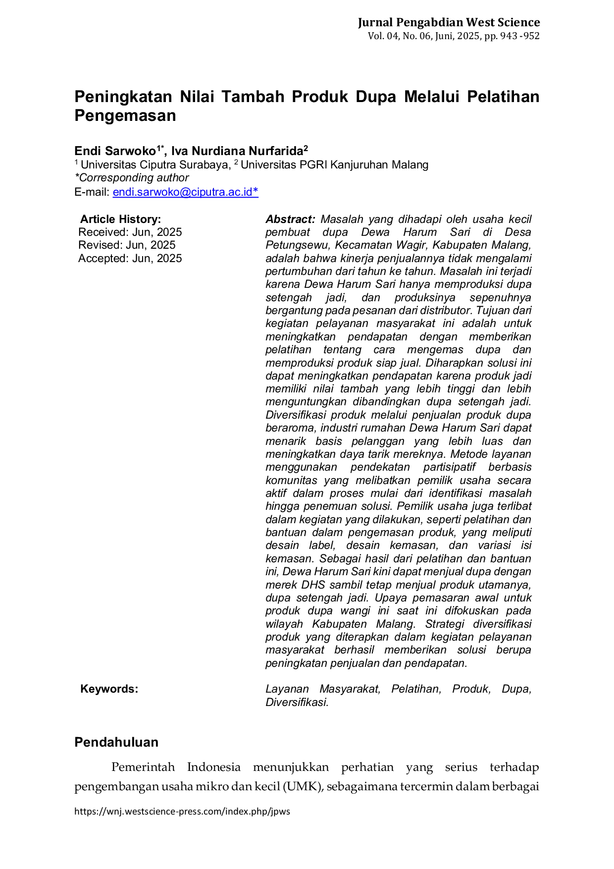 JURIS Peningkatan Nilai Tambah Produk Dupa Melalui Pelatihan Pengemasan