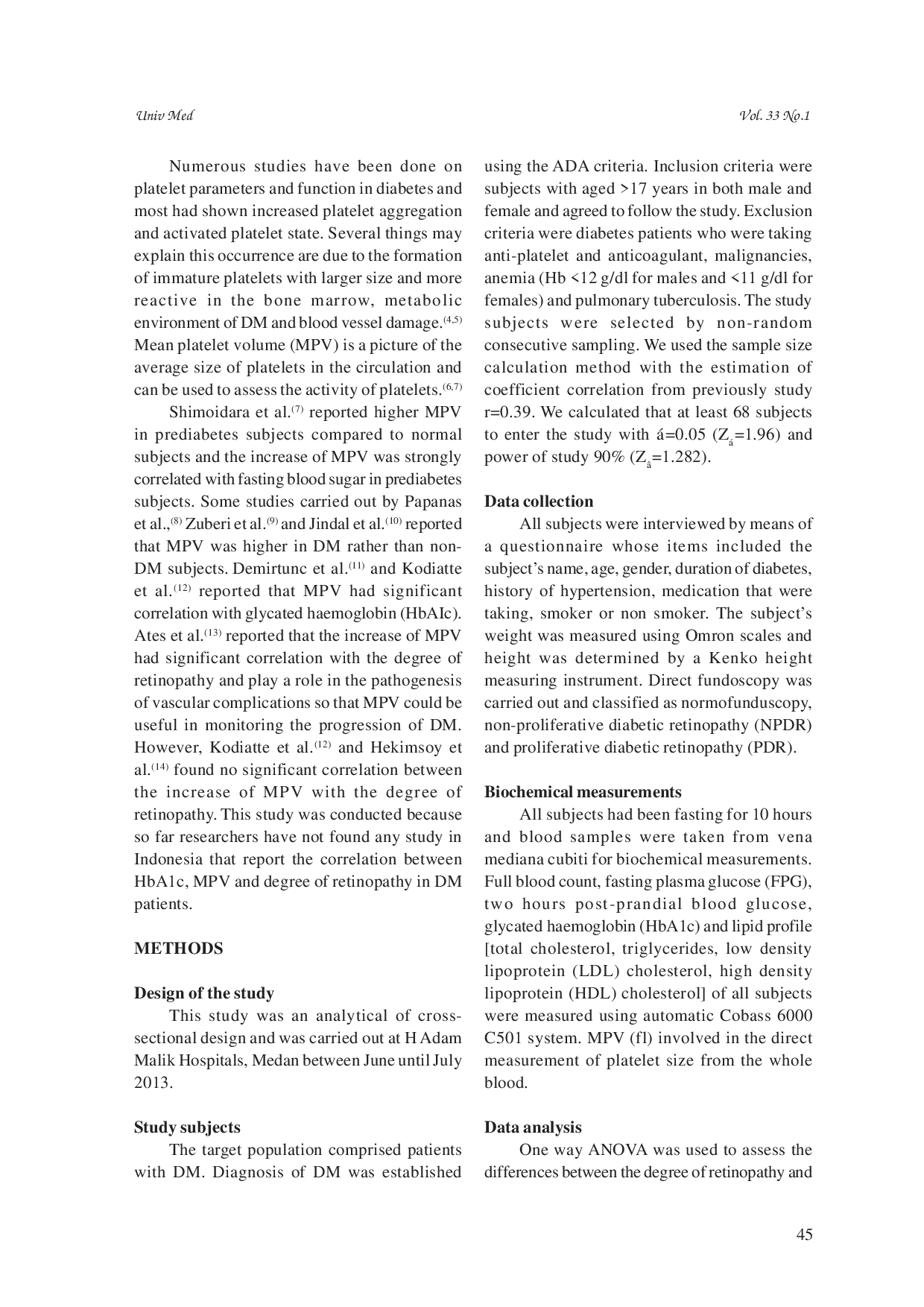 juris Mean platelet volume increases in proliferative retinopathy among diabetes mellitus subjects