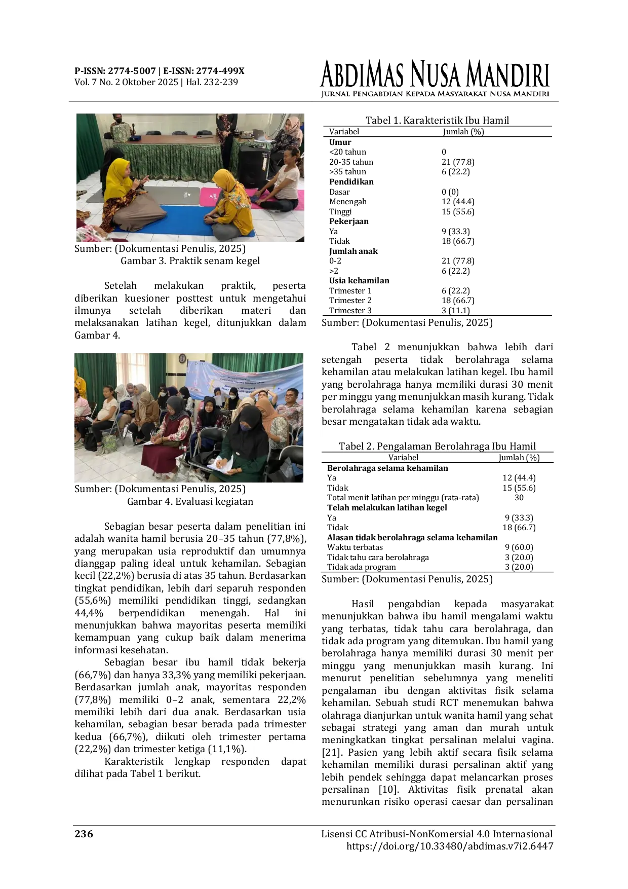 JURIS Edukasi Kesehatan Dasar Panggul Dan Latihan Kegel Bagi Ibu Hamil Program Kemitraan Masyarakat