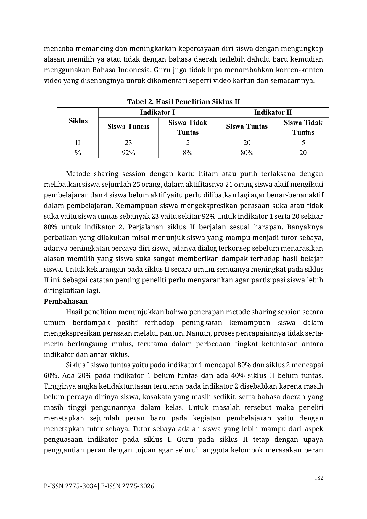 JURIS Penerapan Metode Sharing Session untuk Meningkatkan Kemampuan Siswa Mengekspresikan Perasaan dengan Pantun pada Siswa Kelas UPT SDN 123 Banti